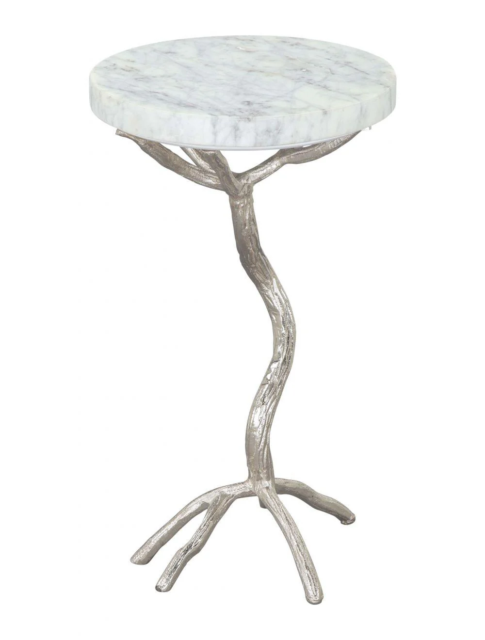 Joel Side Table White & Silver - Frankwebs
