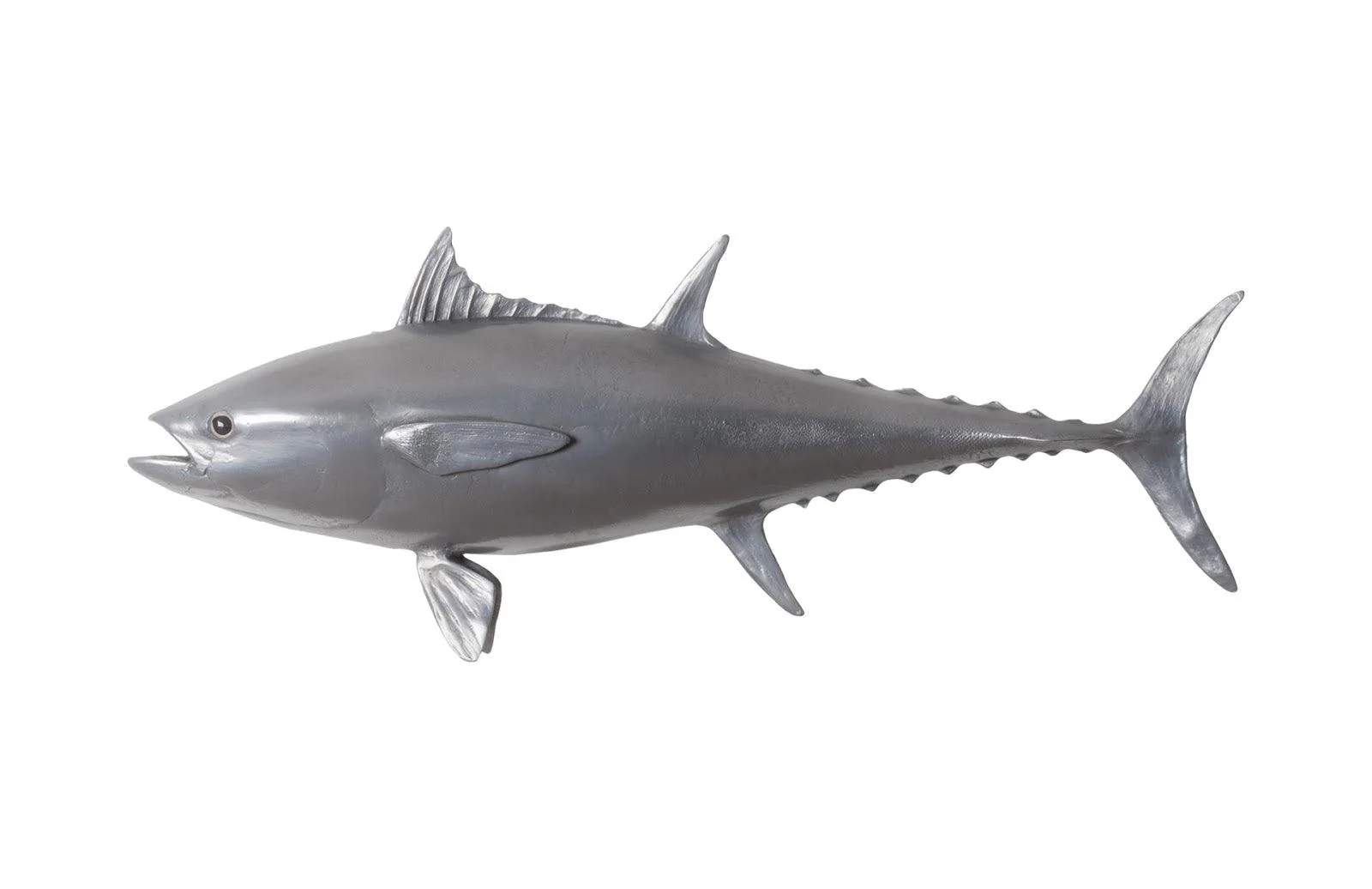 Bluefin Tuna Fish Wall Sculpture, Resin, Polished Aluminum Finish - Frankwebs