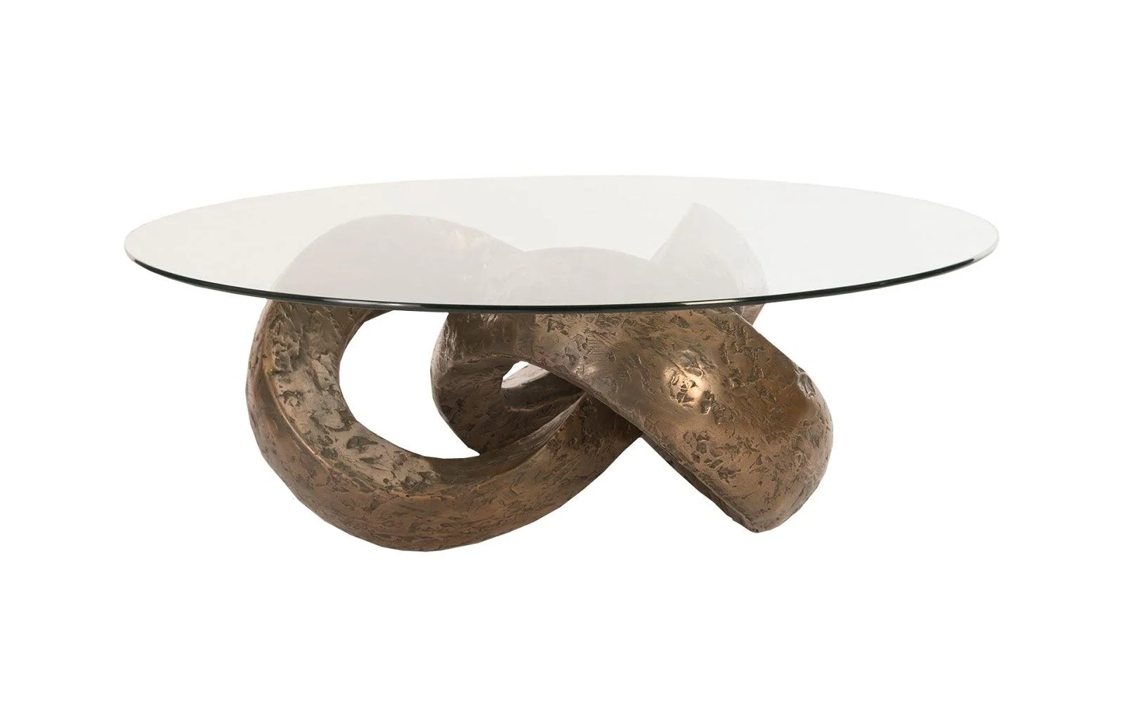 Trifoil Coffee Table, Bronze w/ Glass - Frankwebs