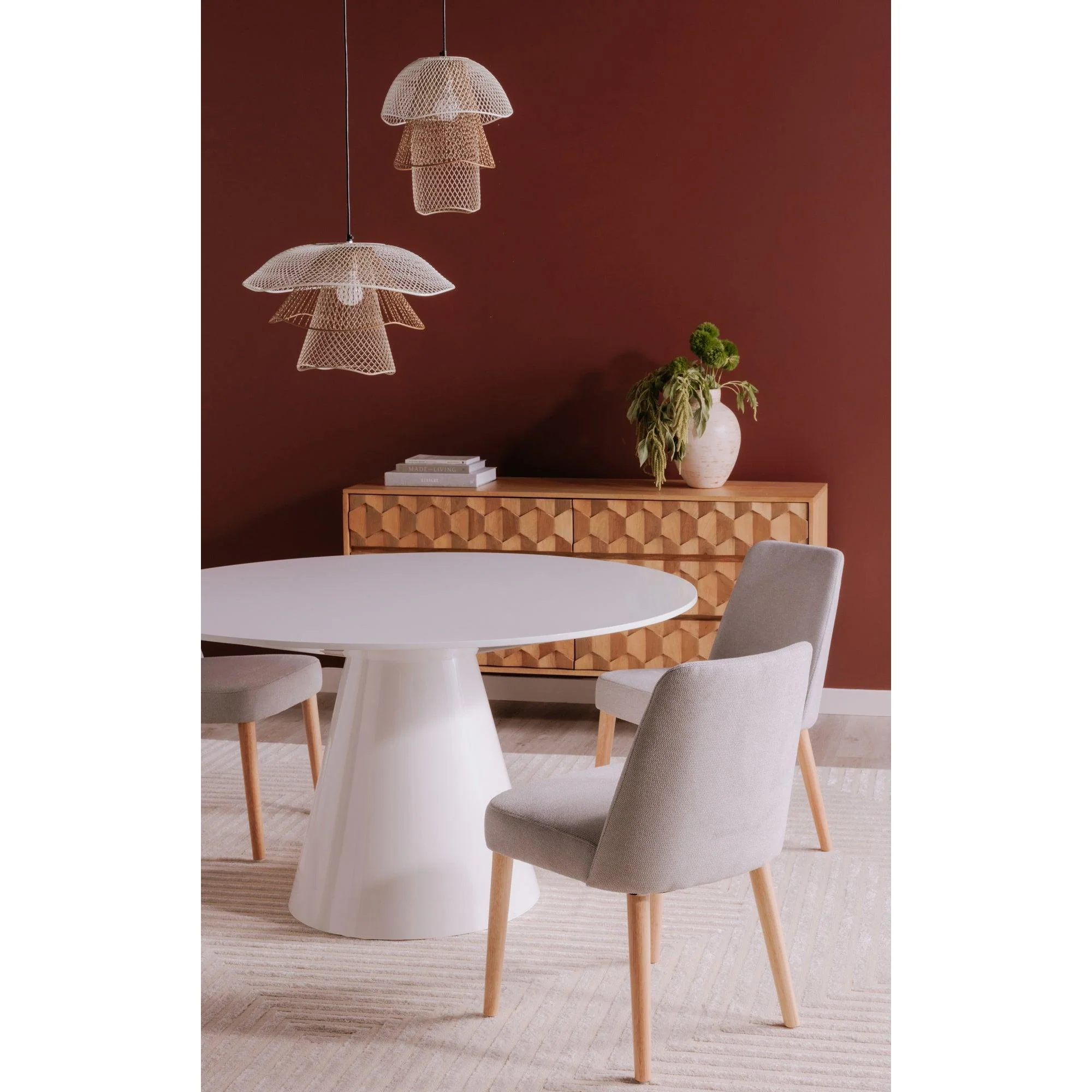 Otago Dining Table 54In Round White - Frankwebs