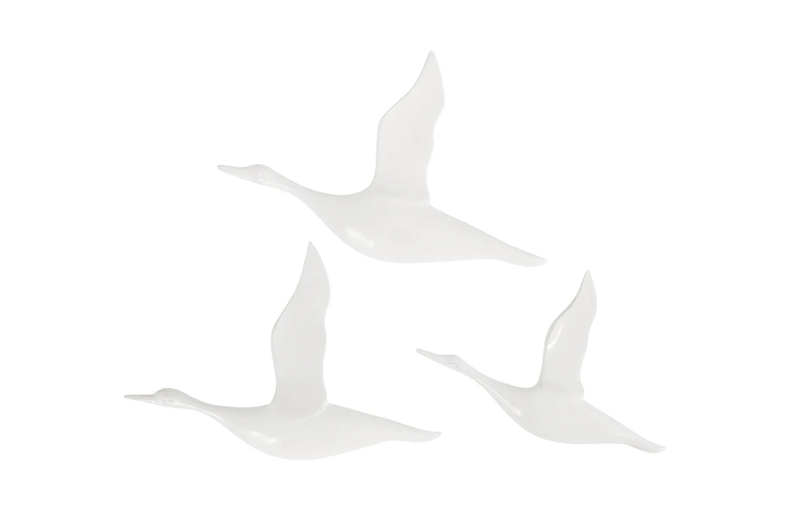 Flying Ducks, Gel Coat White, Set of 3 - Frankwebs