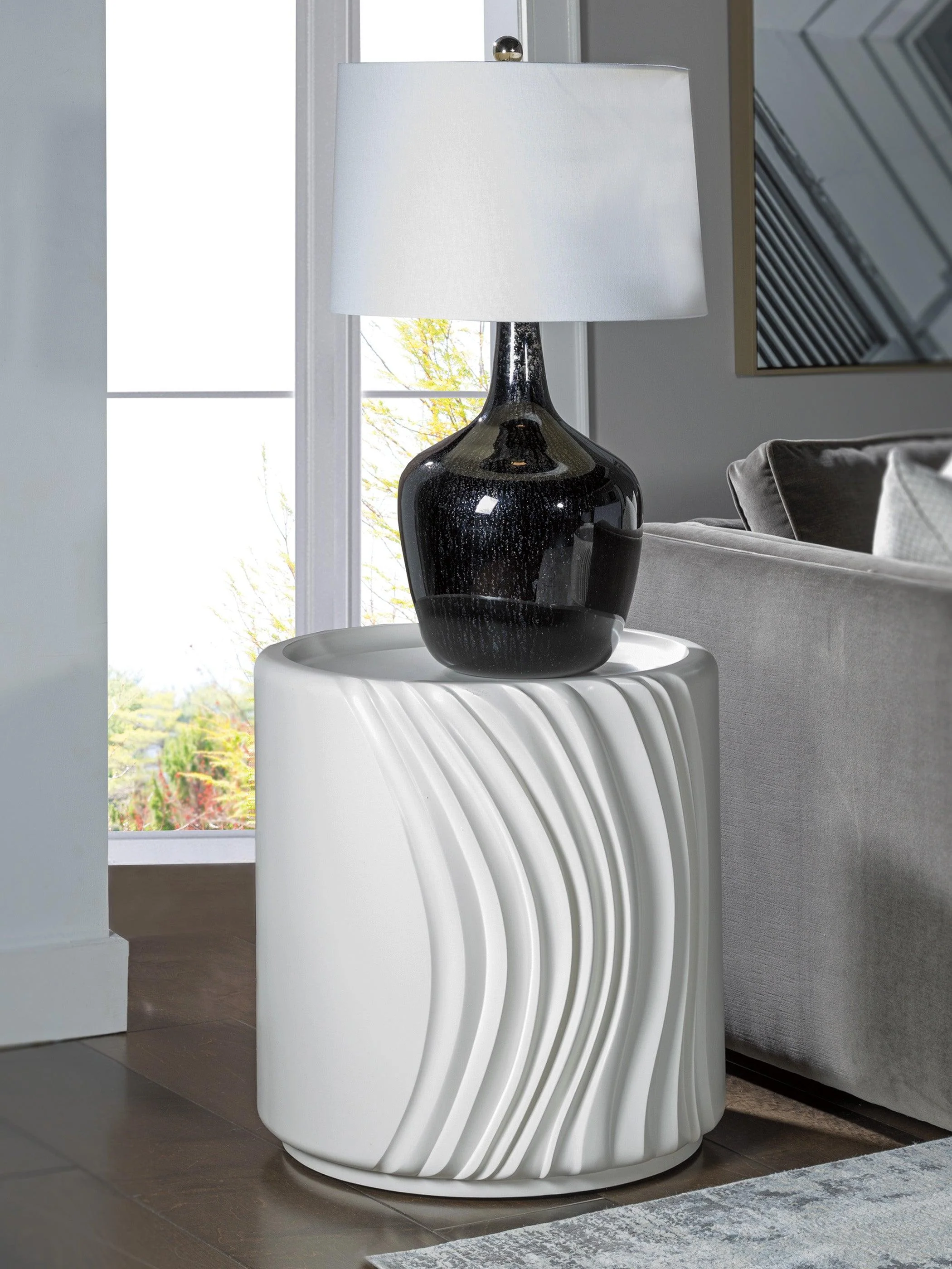 Signature Designs Volante Round Drum End Table - Frankwebs