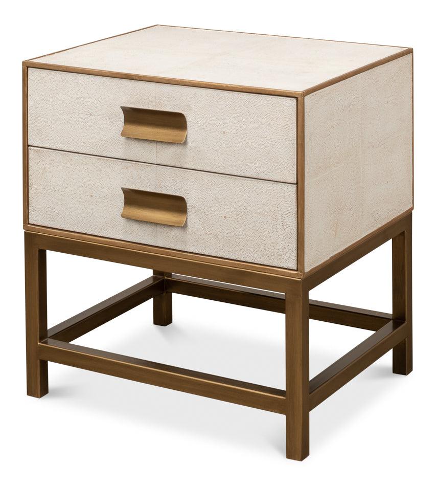 Gideon Shagreen Side Table - Osprey White - Frankwebs