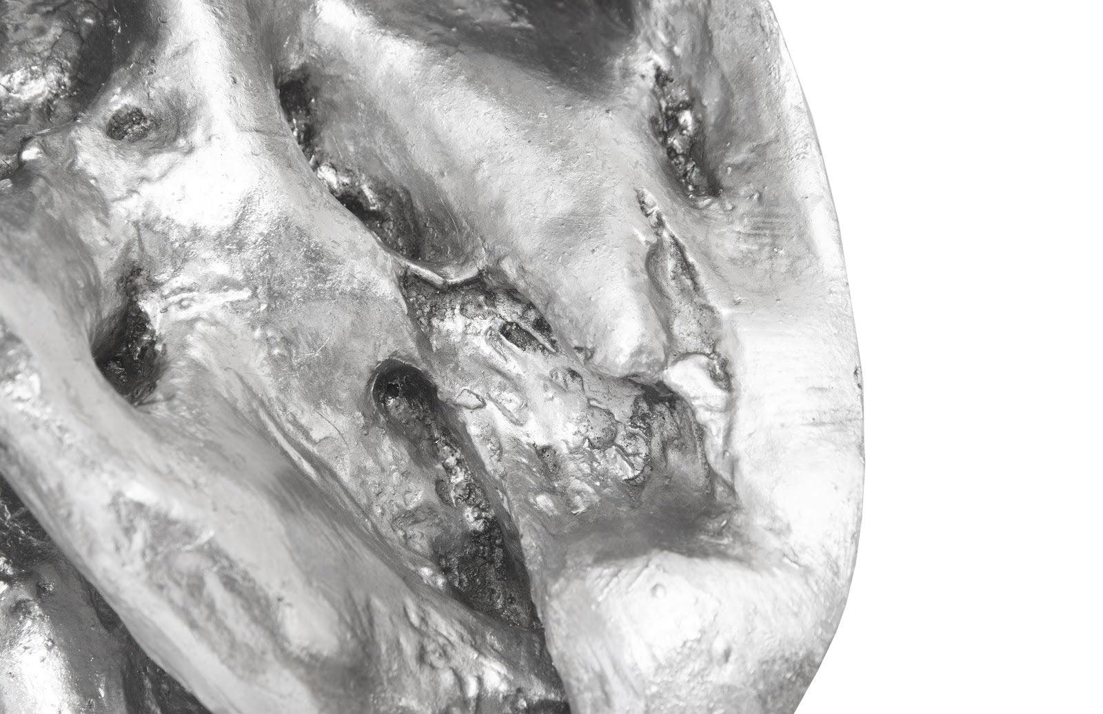 Cast Root Wall Tile, Resin, Silver Leaf, Round - Frankwebs