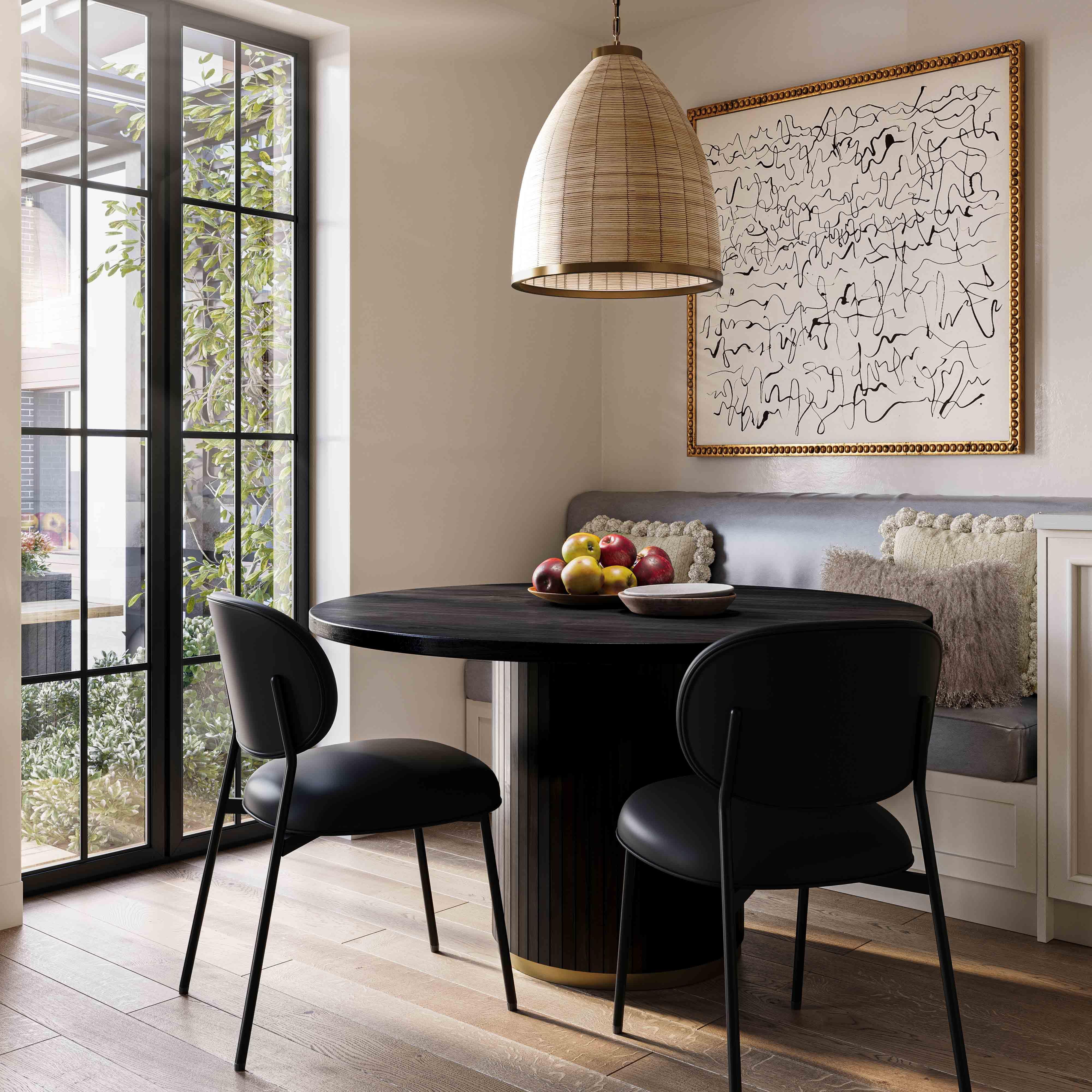 McKenzie Black Vegan Leather Stackable Dining Chair - Set of 2 - Frankwebs