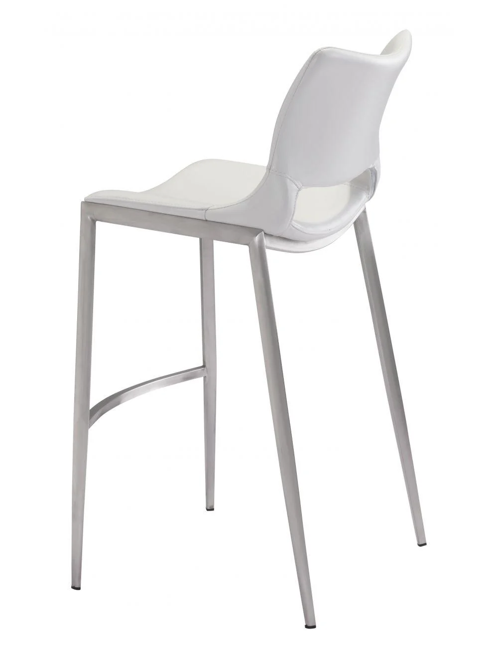 Ace Bar Chair (Set of 2) White & Silver - Frankwebs
