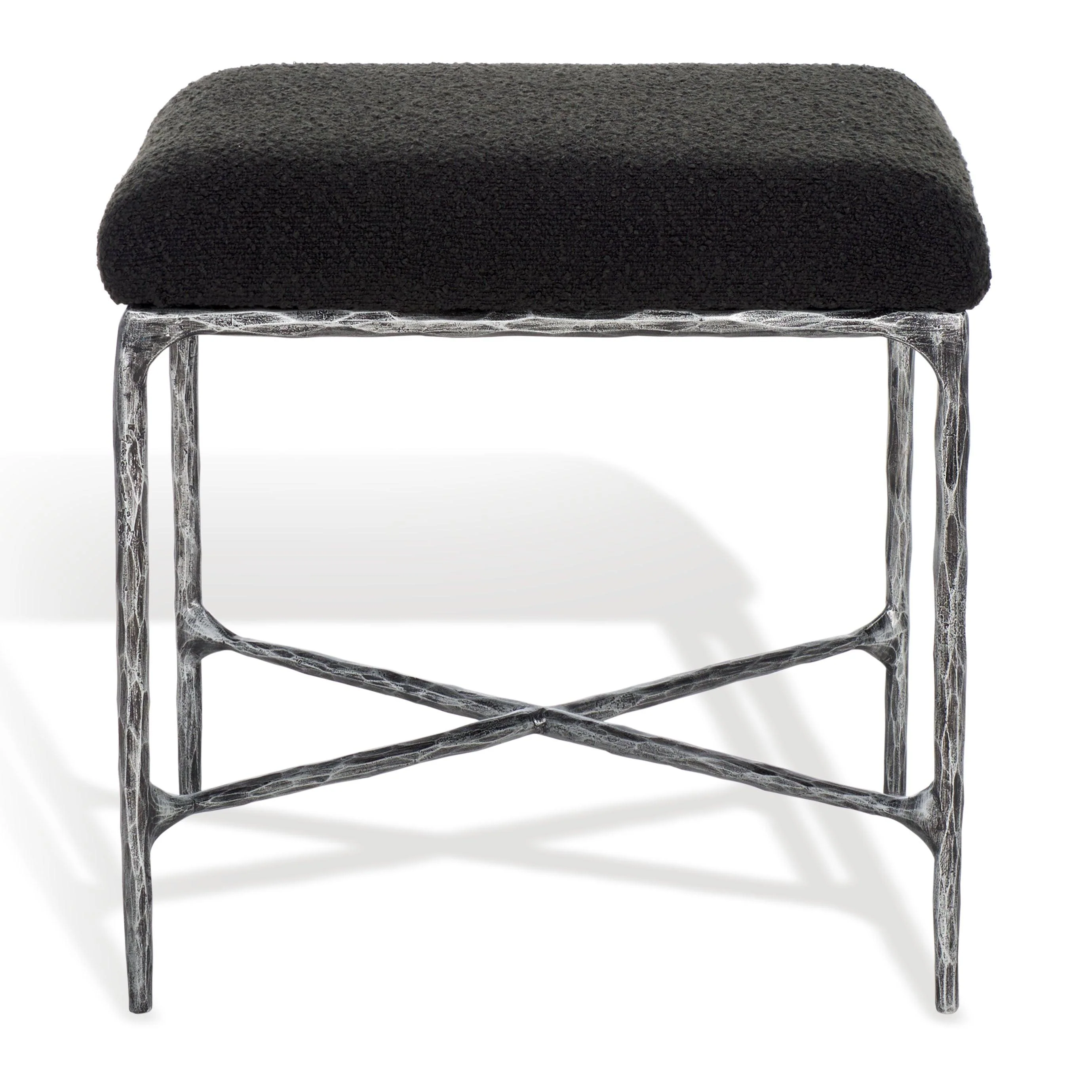 MANDY BOUCLE AND METAL OTTOMAN - Frankwebs