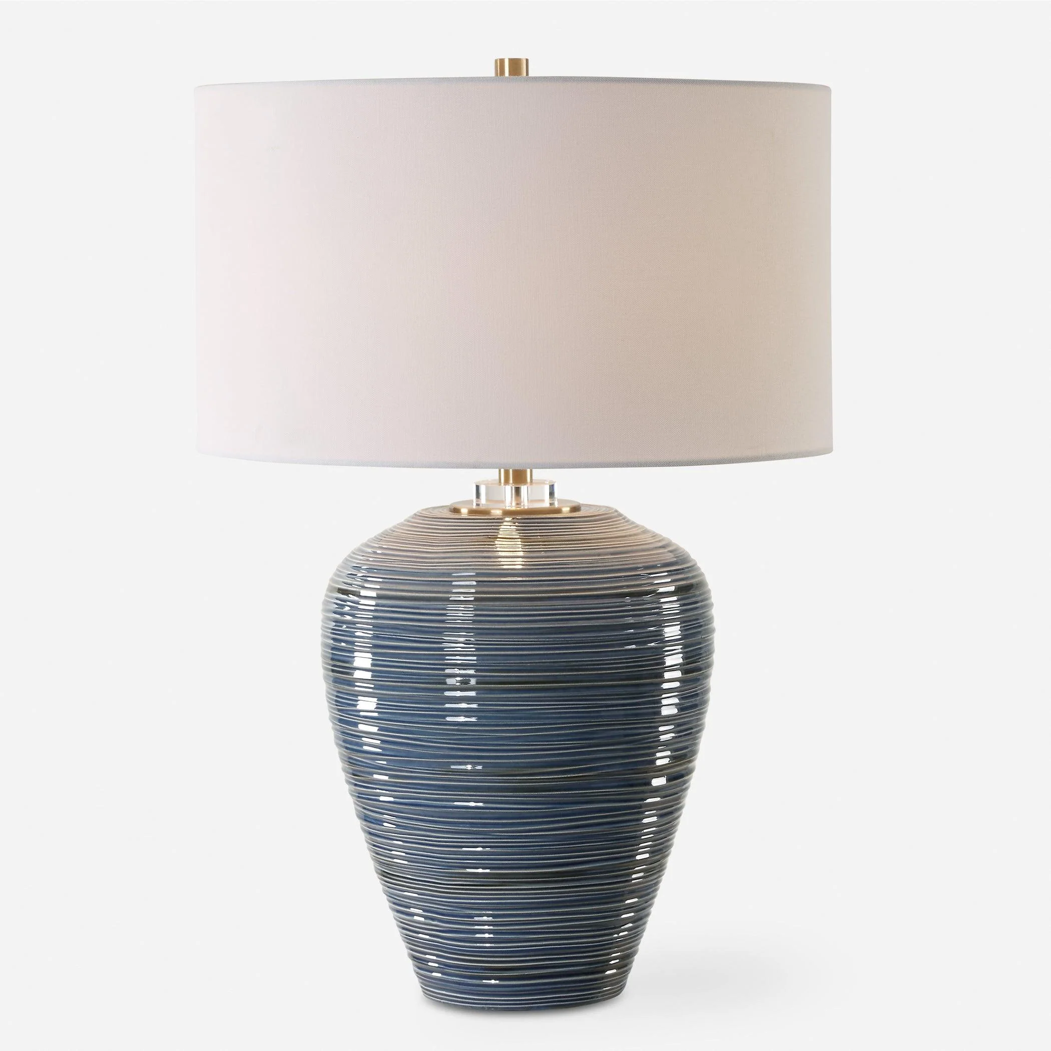 Moher Glossy Blue Table Lamp - Frankwebs