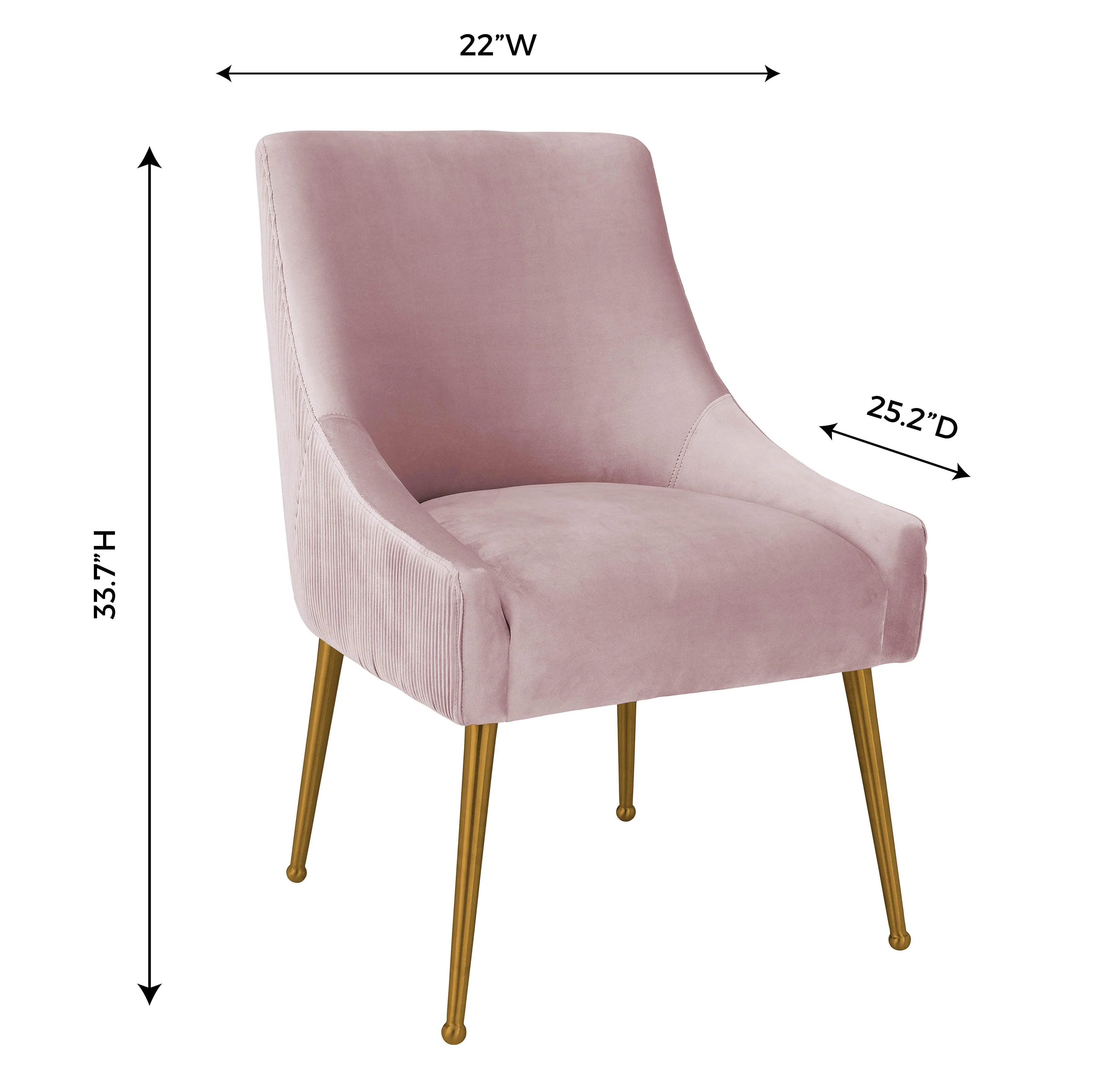 Beatrix Pleated Mauve Velvet Side Chair - Frankwebs