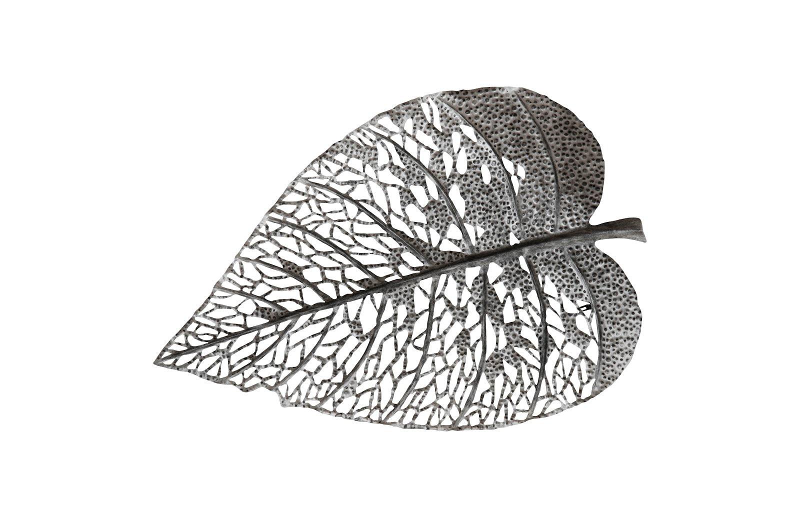 Birch Leaf Wall Art, Silver, LG - Frankwebs