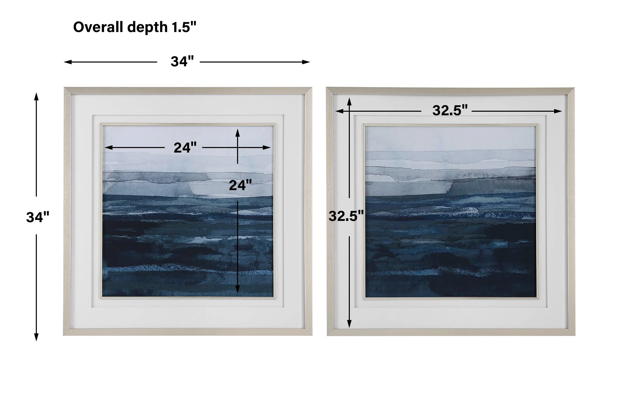 Rising Blue Abstract Framed Prints, Set/2 - Frankwebs