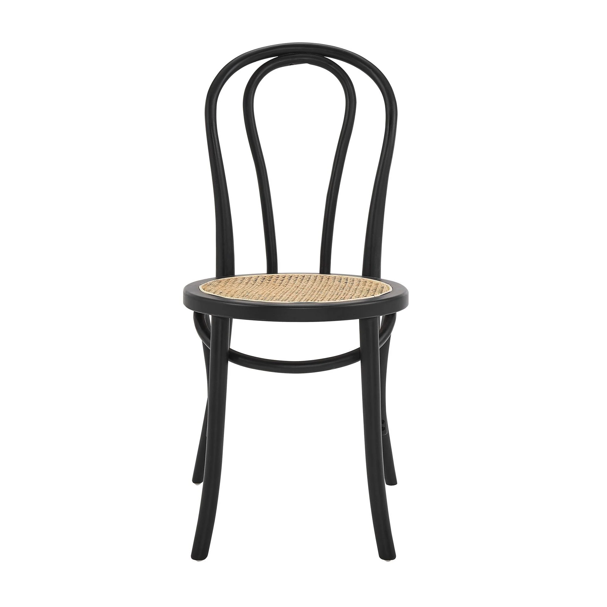 Marko Side Chair in Matte Black with Natural Seat - Frankwebs