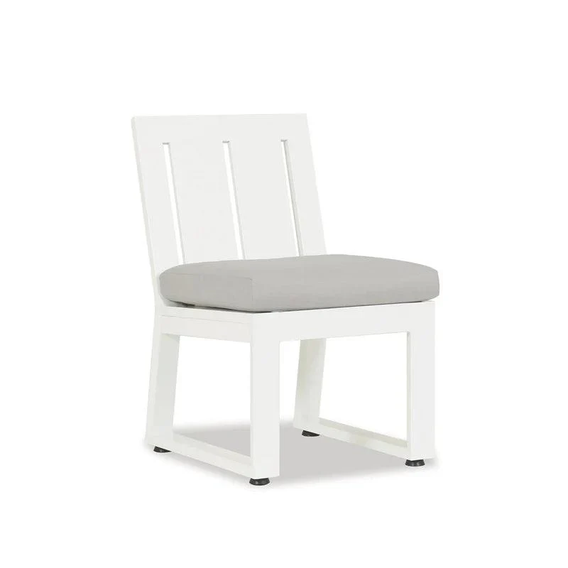 Newport Armless Dining Chair in Cast Silver, No Welt - Frankwebs
