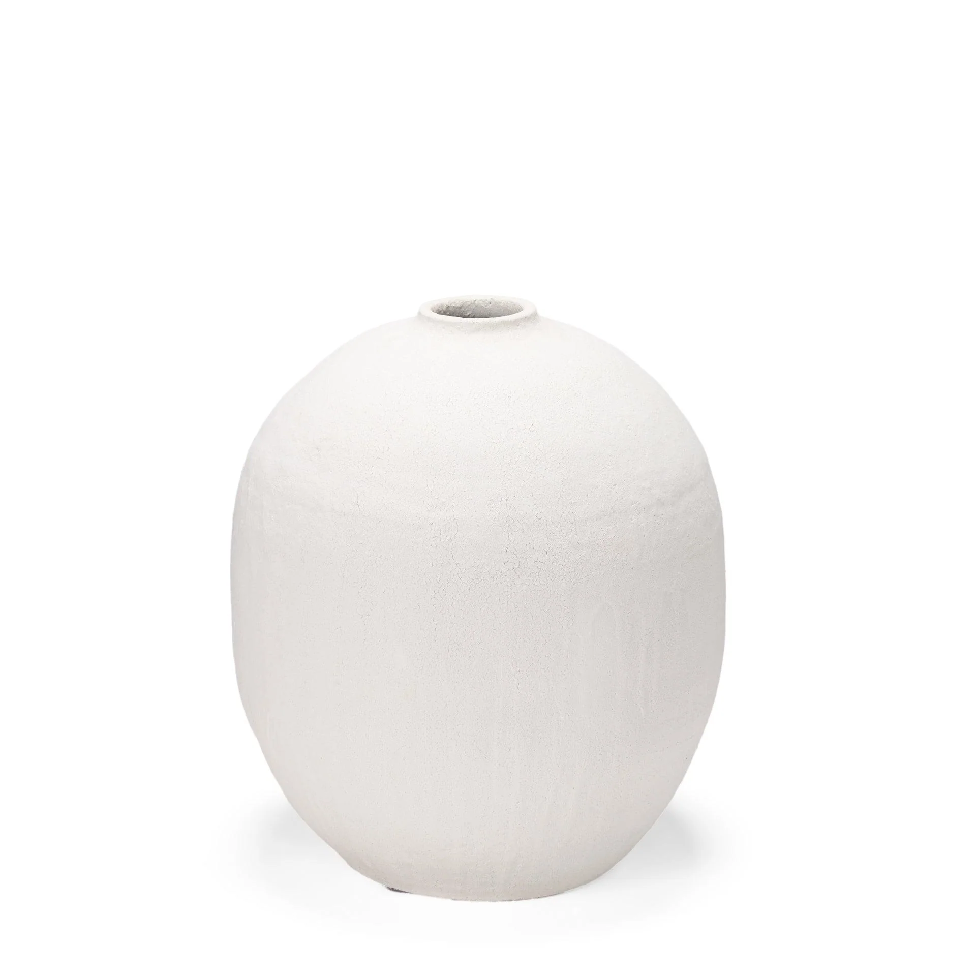 Karakum I Short White Textured Ceramic Vase - Frankwebs