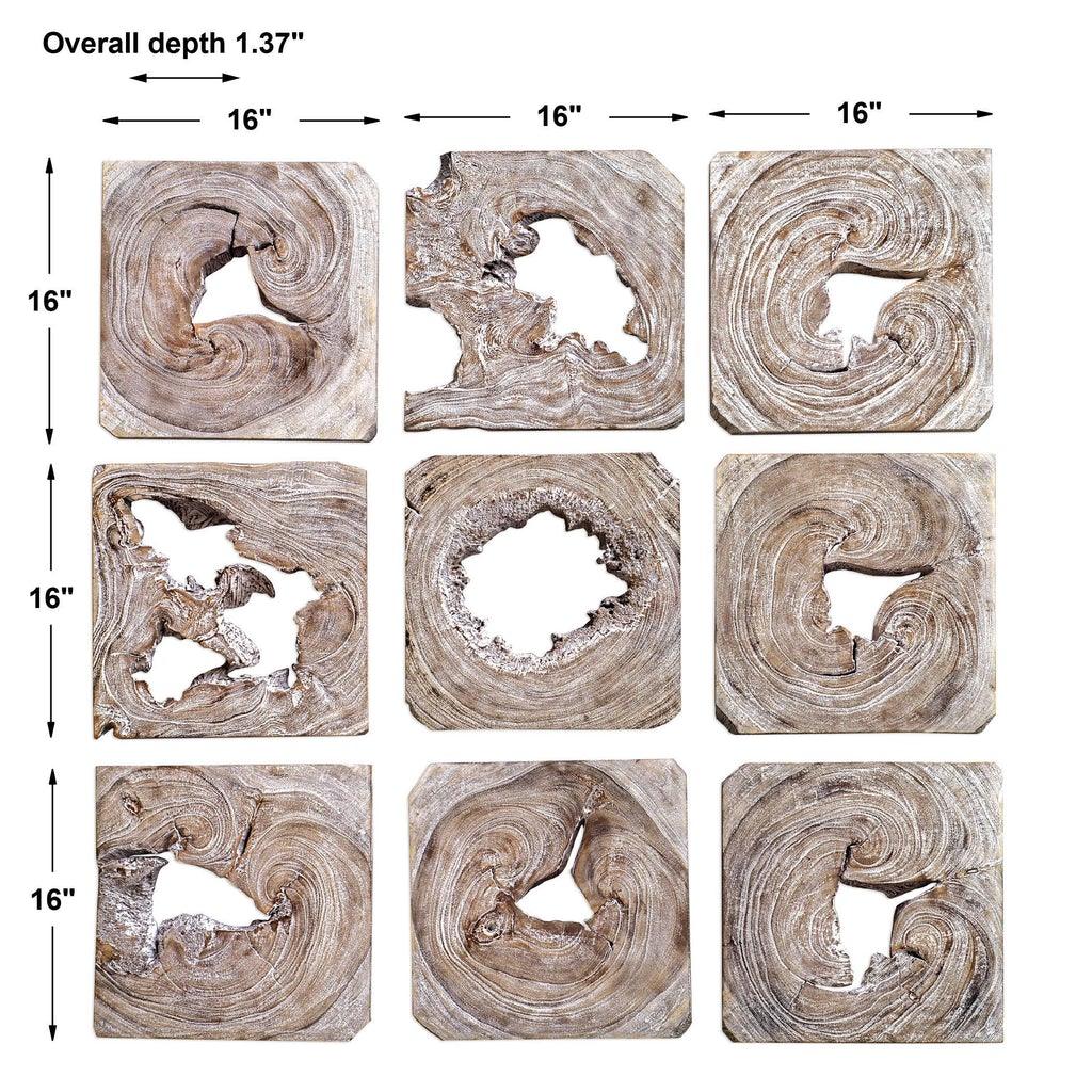 BAHATI WOOD WALL ART, SET OF 9 - Frankwebs