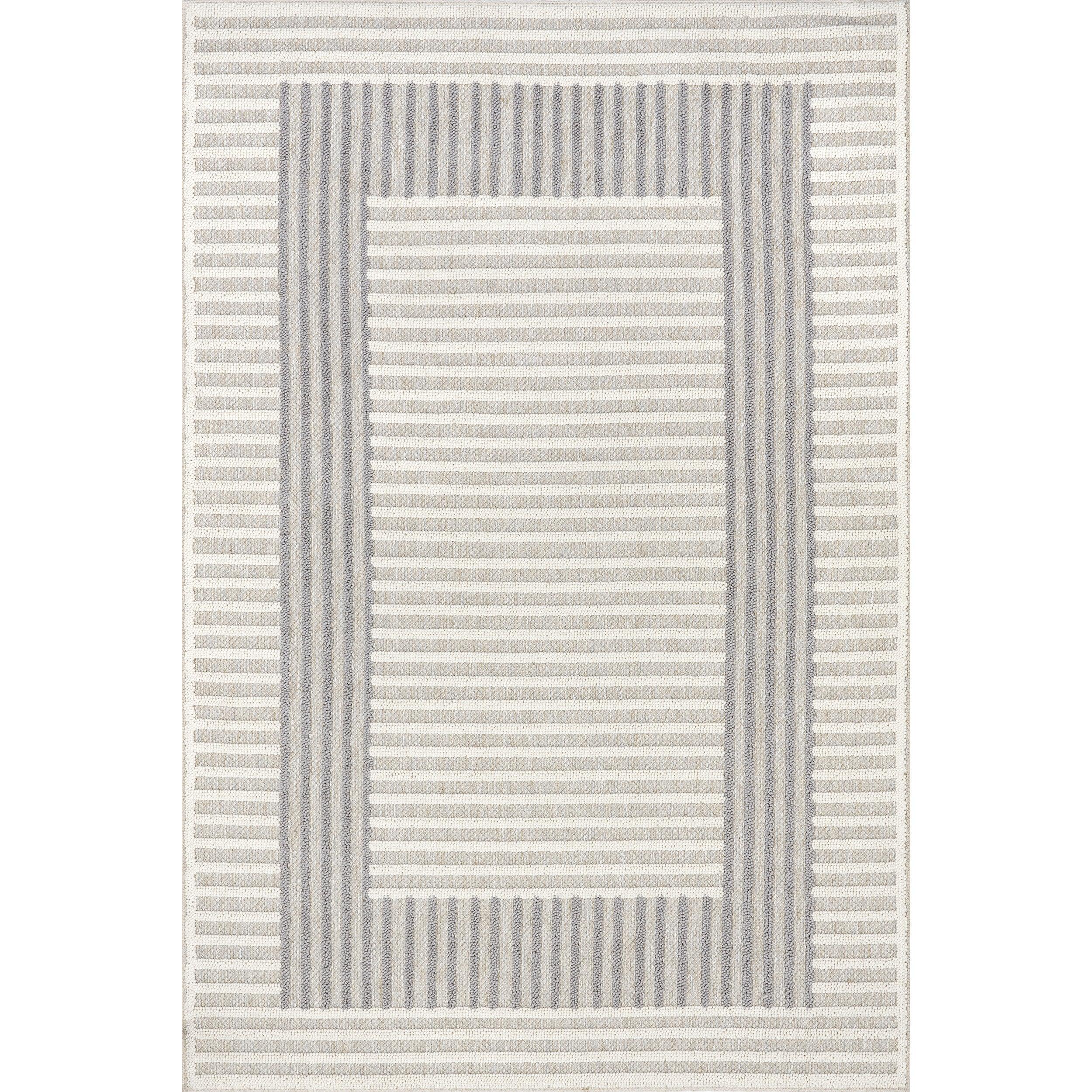 Nicka Striped Border Machine Washable Area Rug - Frankwebs