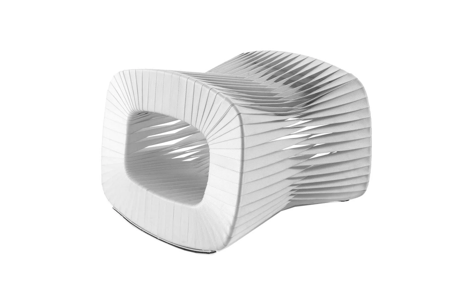 Seat Belt Ottoman, White - Frankwebs