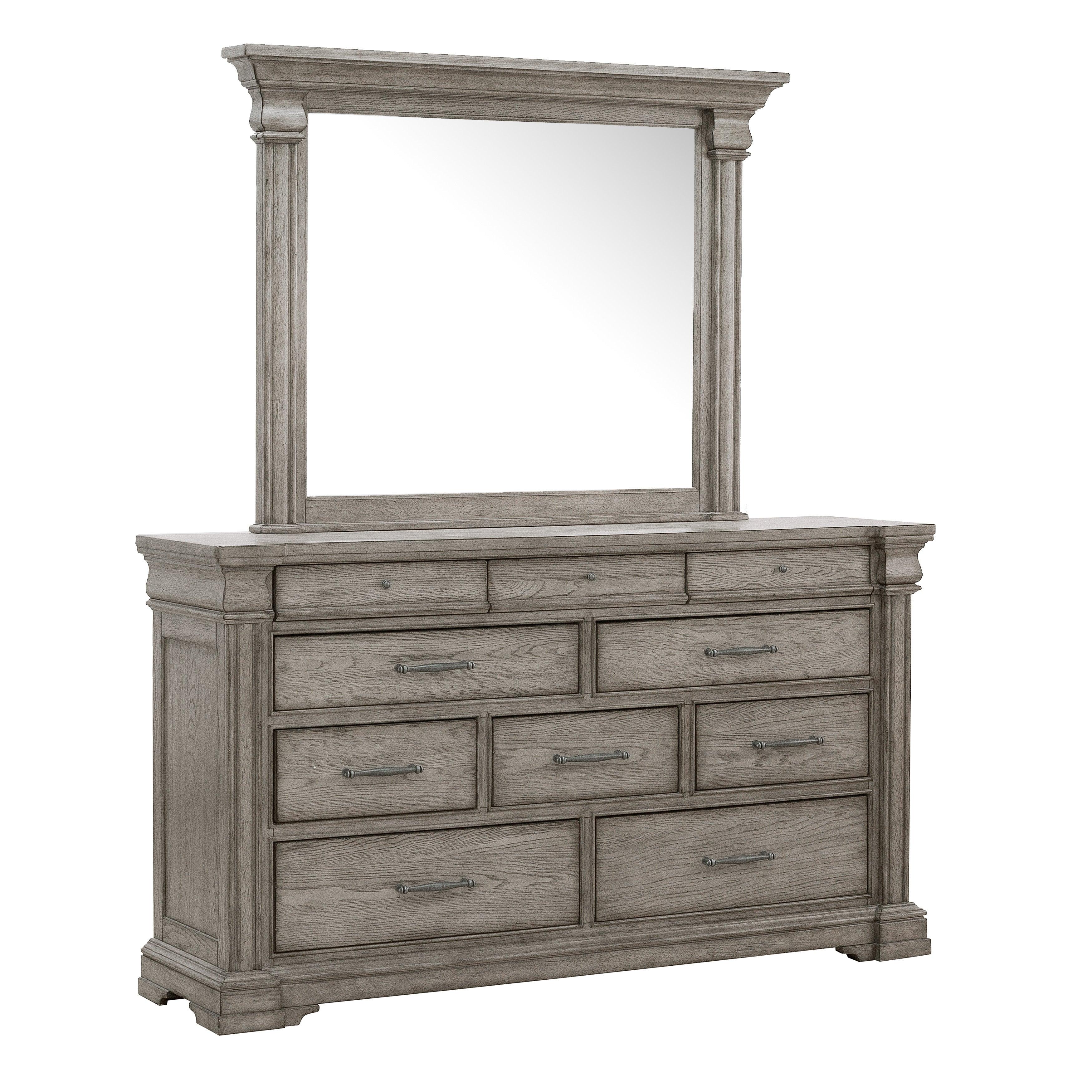Madison Ridge 10 Drawer Dresser and Framed Mirror - Frankwebs