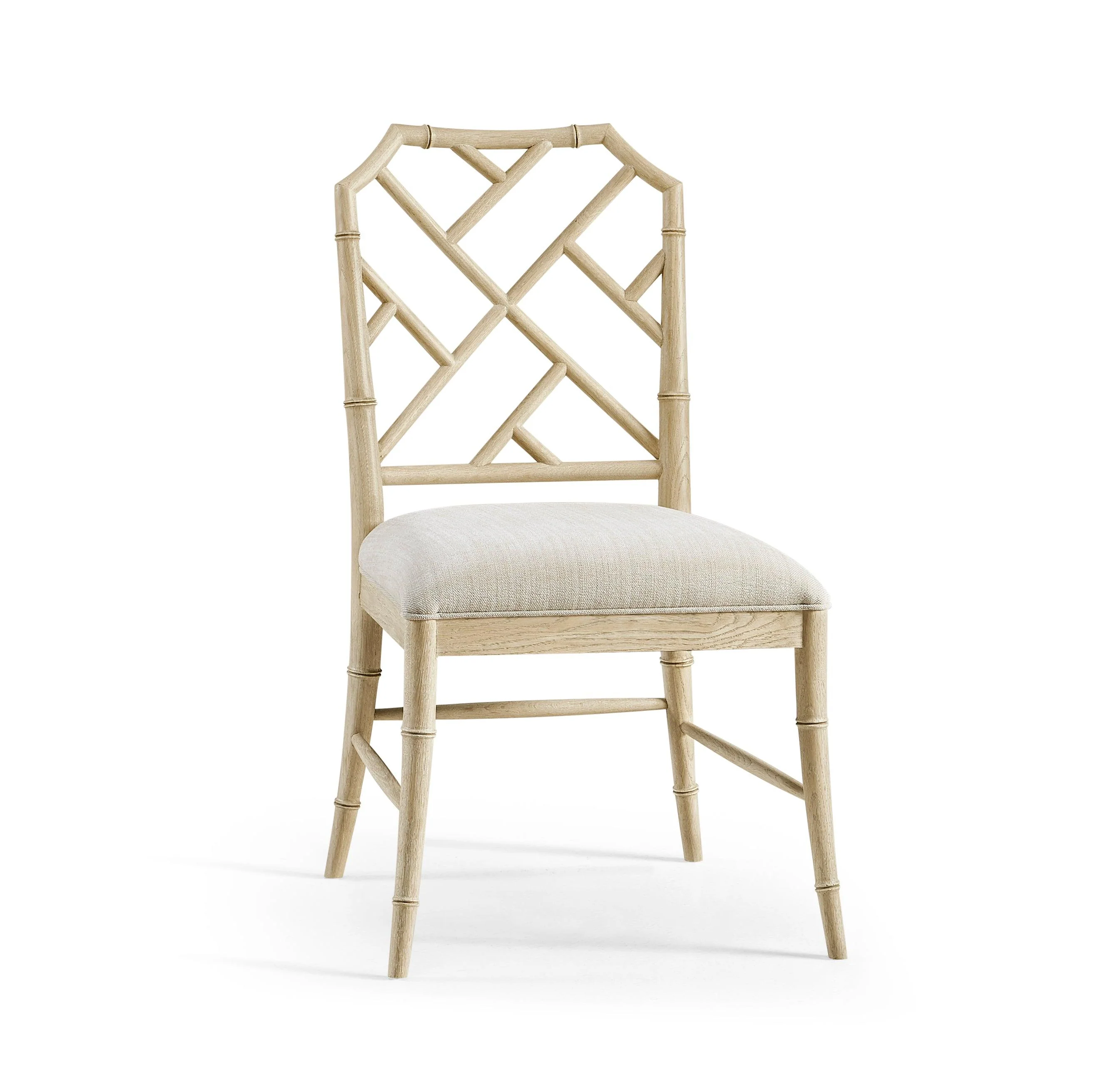 Timeless Saros Chippendale Bamboo Side Chair in Stripped Oak - Frankwebs