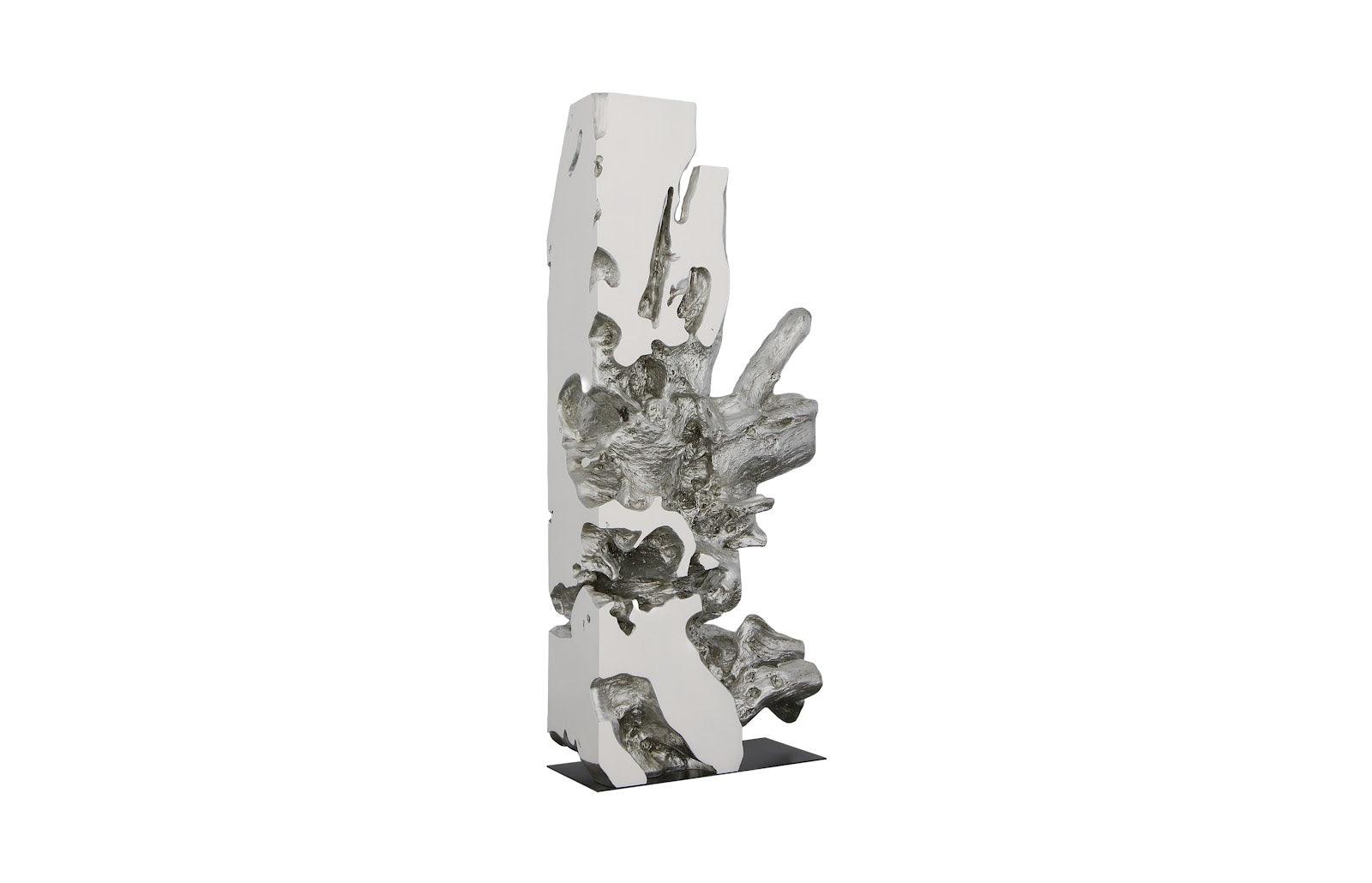 Freeform Sculpture, White, Silver Leaf - Frankwebs