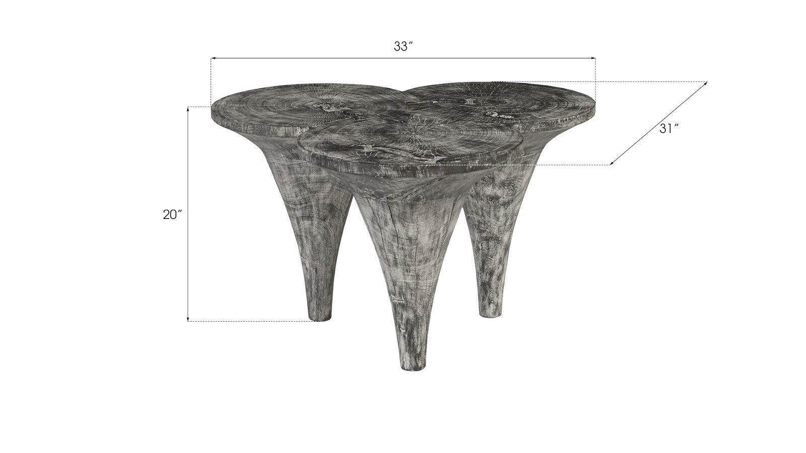 Marley Coffee Table, Chamcha Wood, Gray Stone Finish - Frankwebs