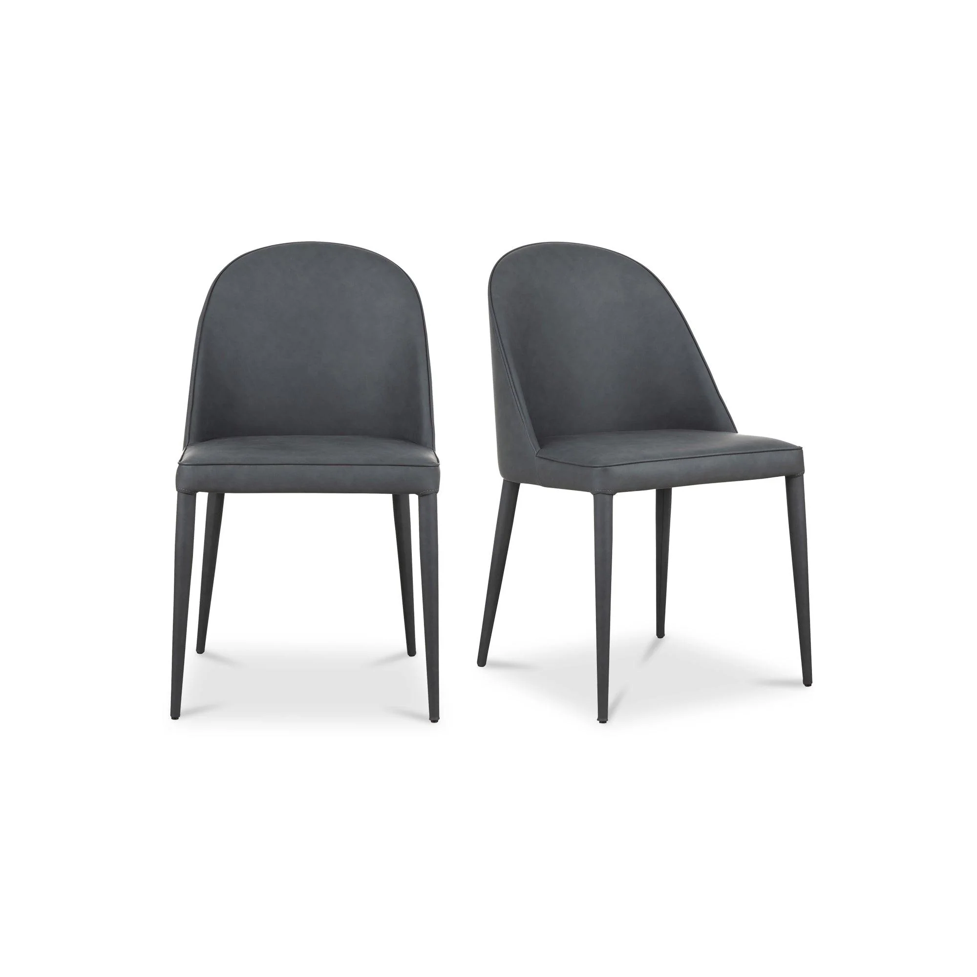 Burton Dining Chair Black Fade Vegan Leather - Set Of Two - Frankwebs