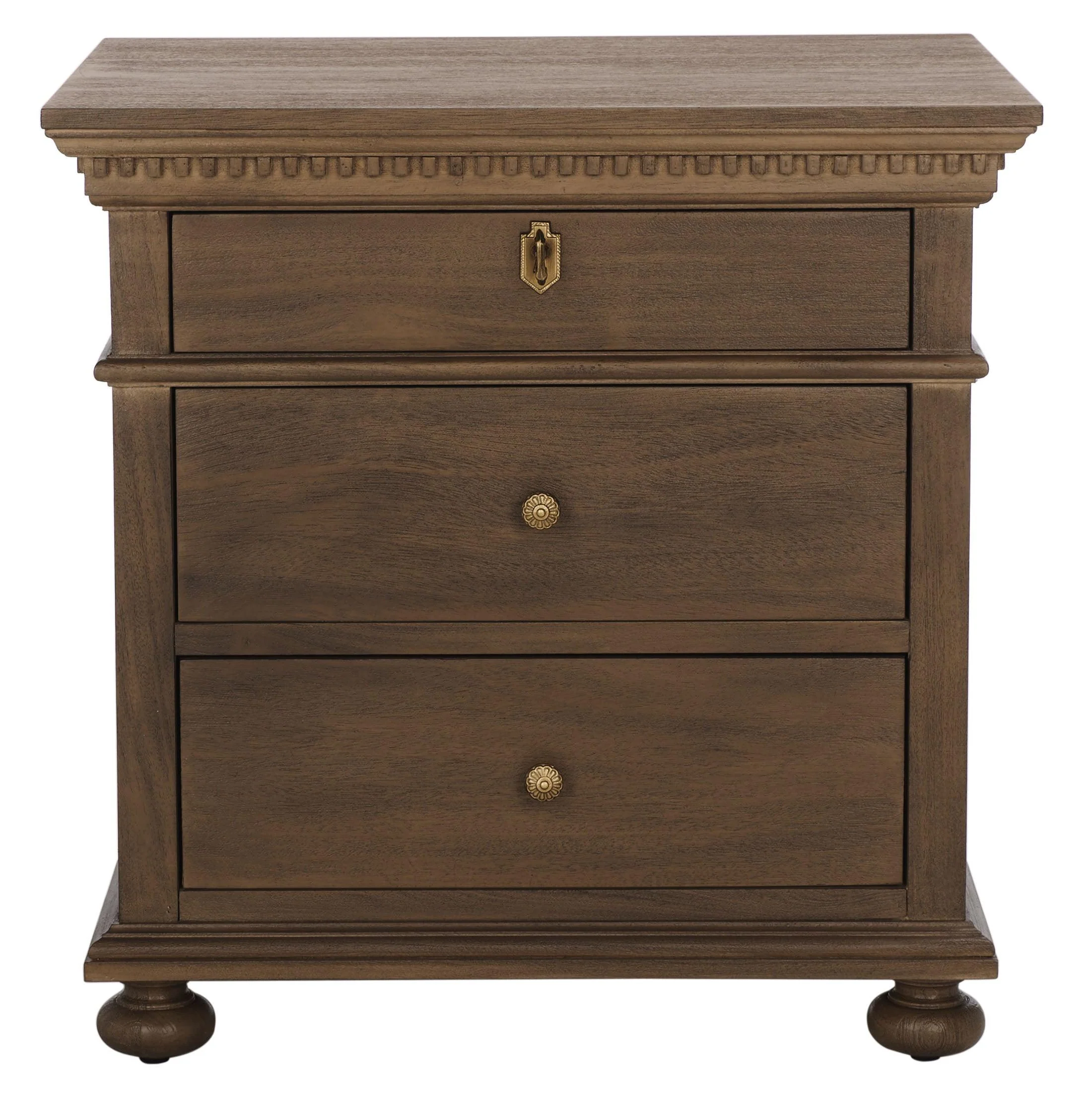 ALLISYN 3 DRAWER WOOD NIGHTSTAND - Frankwebs