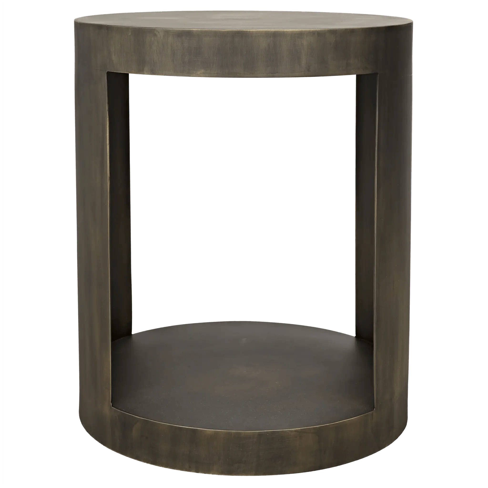 Chrysler Side Table, Steel with Aged Brass Finish - Frankwebs