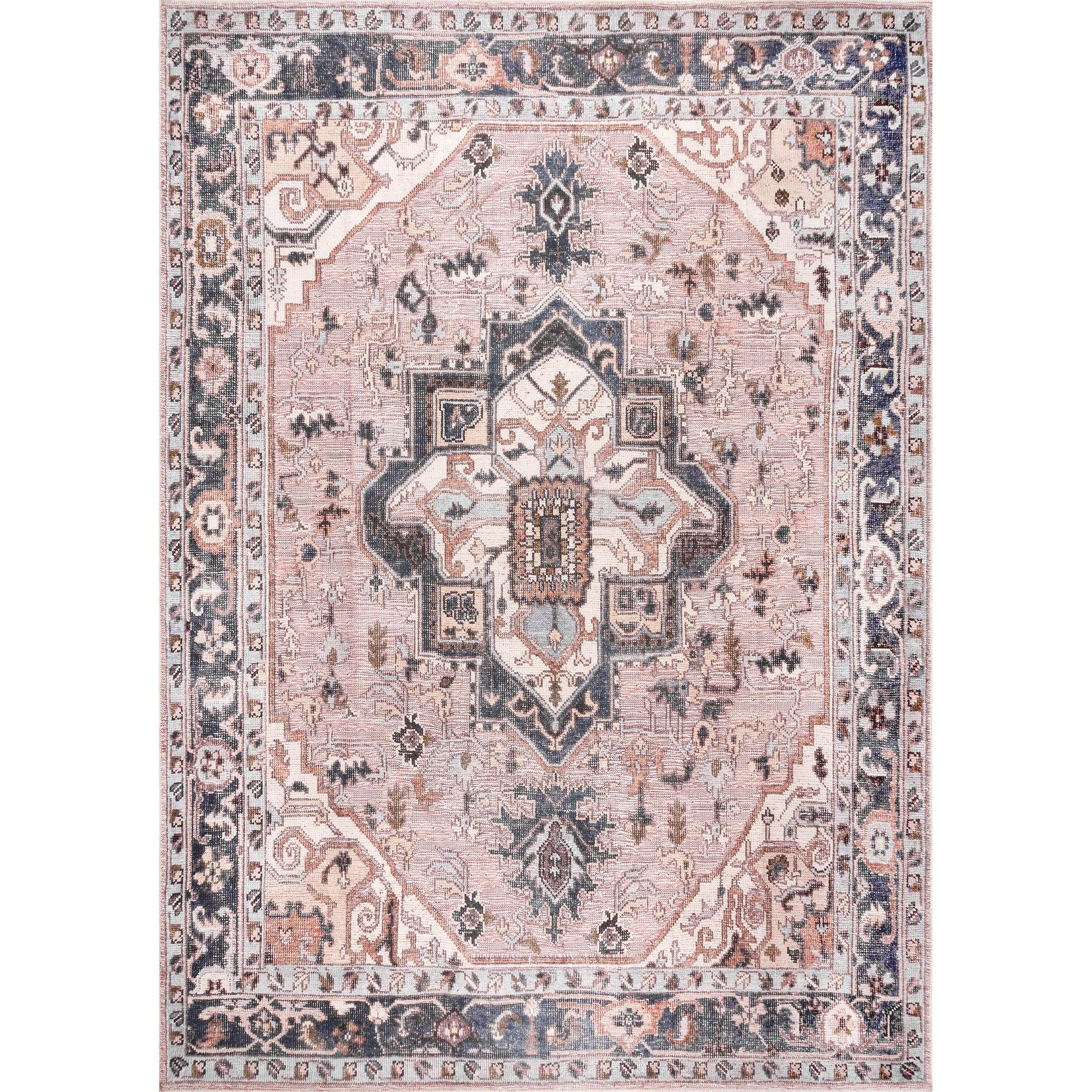 Sasha Machine Washable Medallion Area Rug - Frankwebs