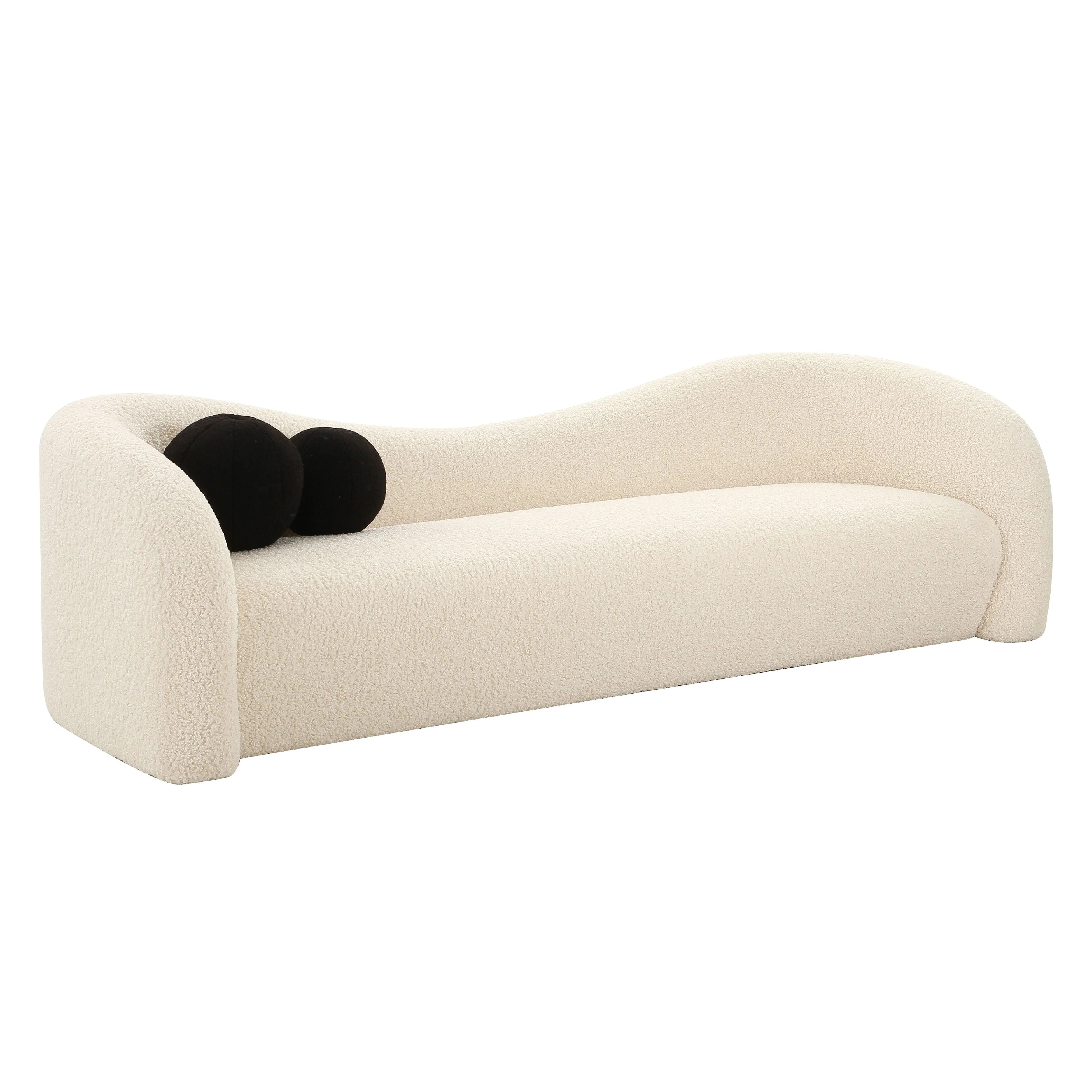 Leonie Beige Faux Shearling Sofa - Frankwebs