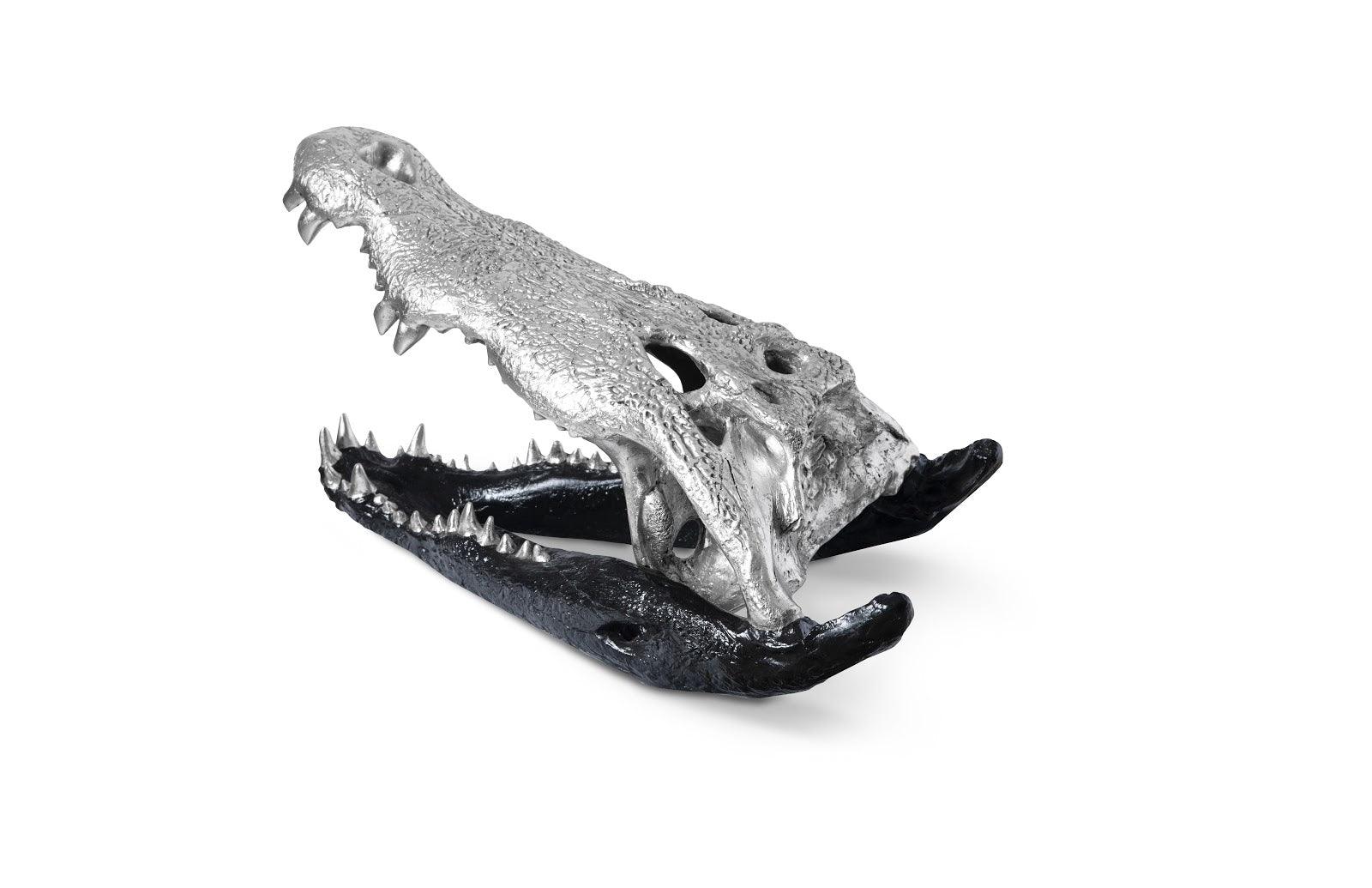 Crocodile Skull, Black/Silver Leaf - Frankwebs