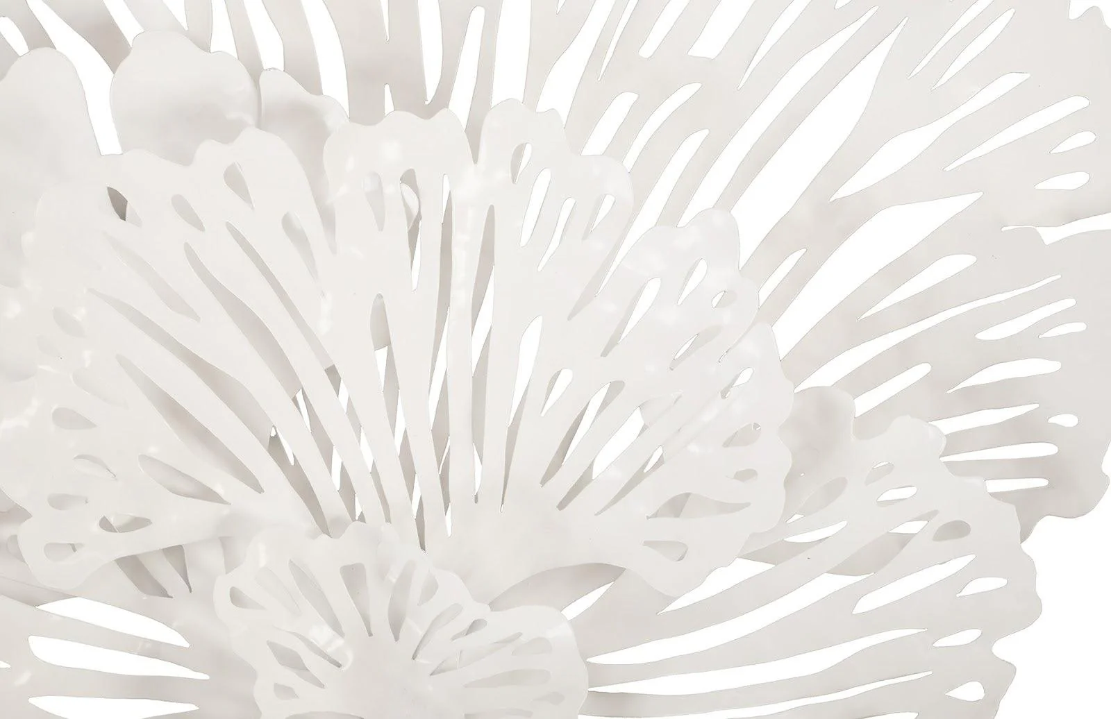 Flower Wall Art, Small, White, Metal - Frankwebs