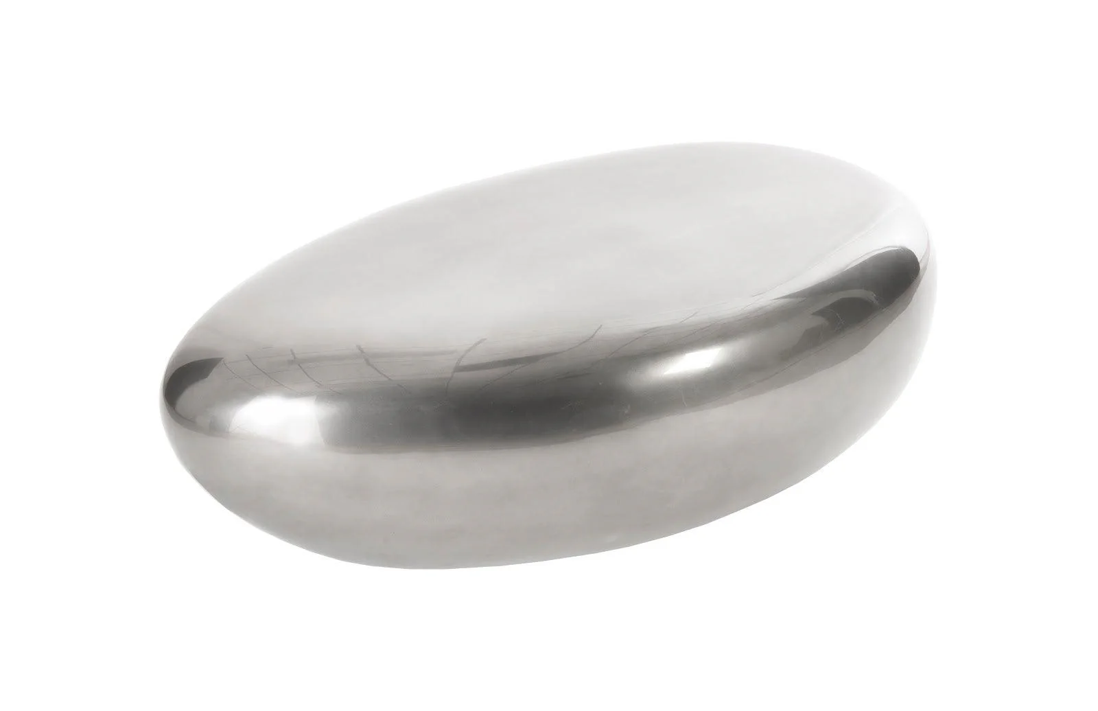 River Stone Coffee Table, Small, Liquid Silver - Frankwebs