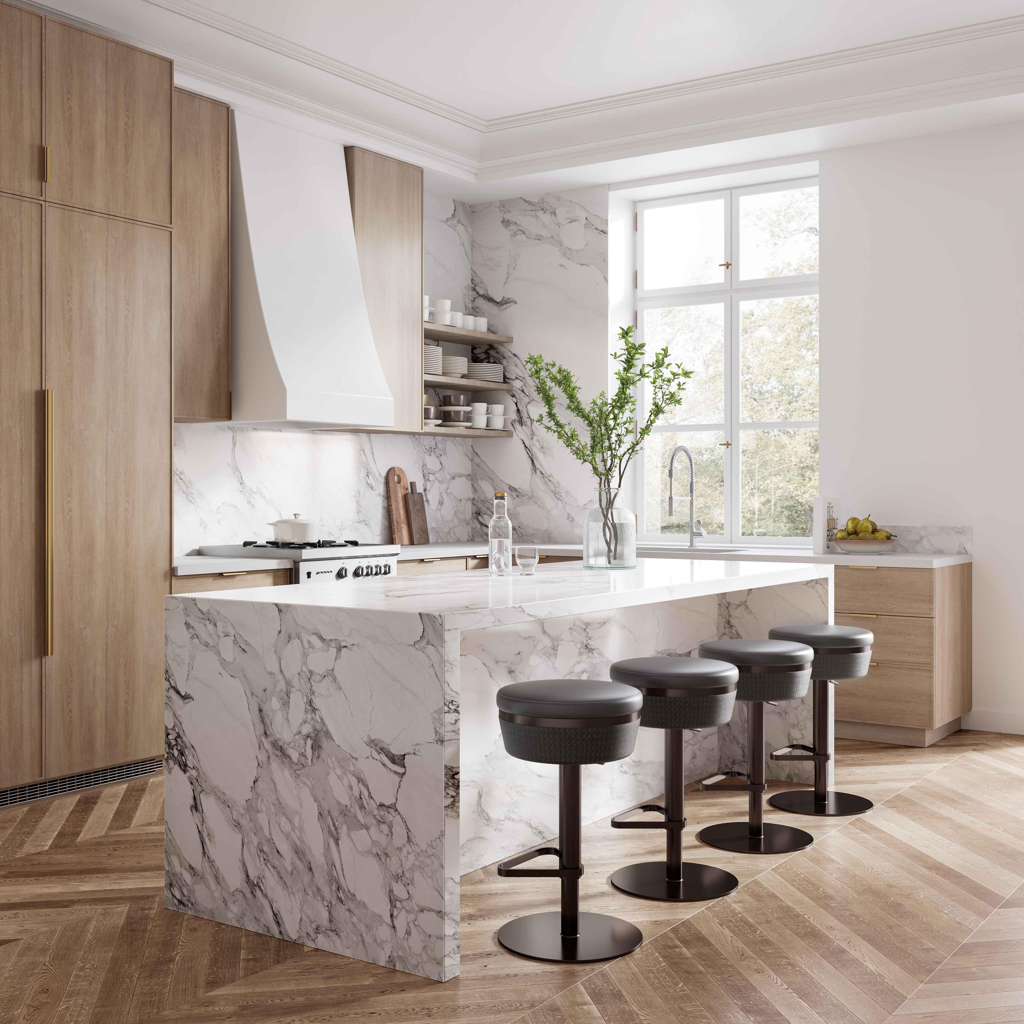 Astro Grey Woven Vegan Leather Adjustable Stool - Frankwebs