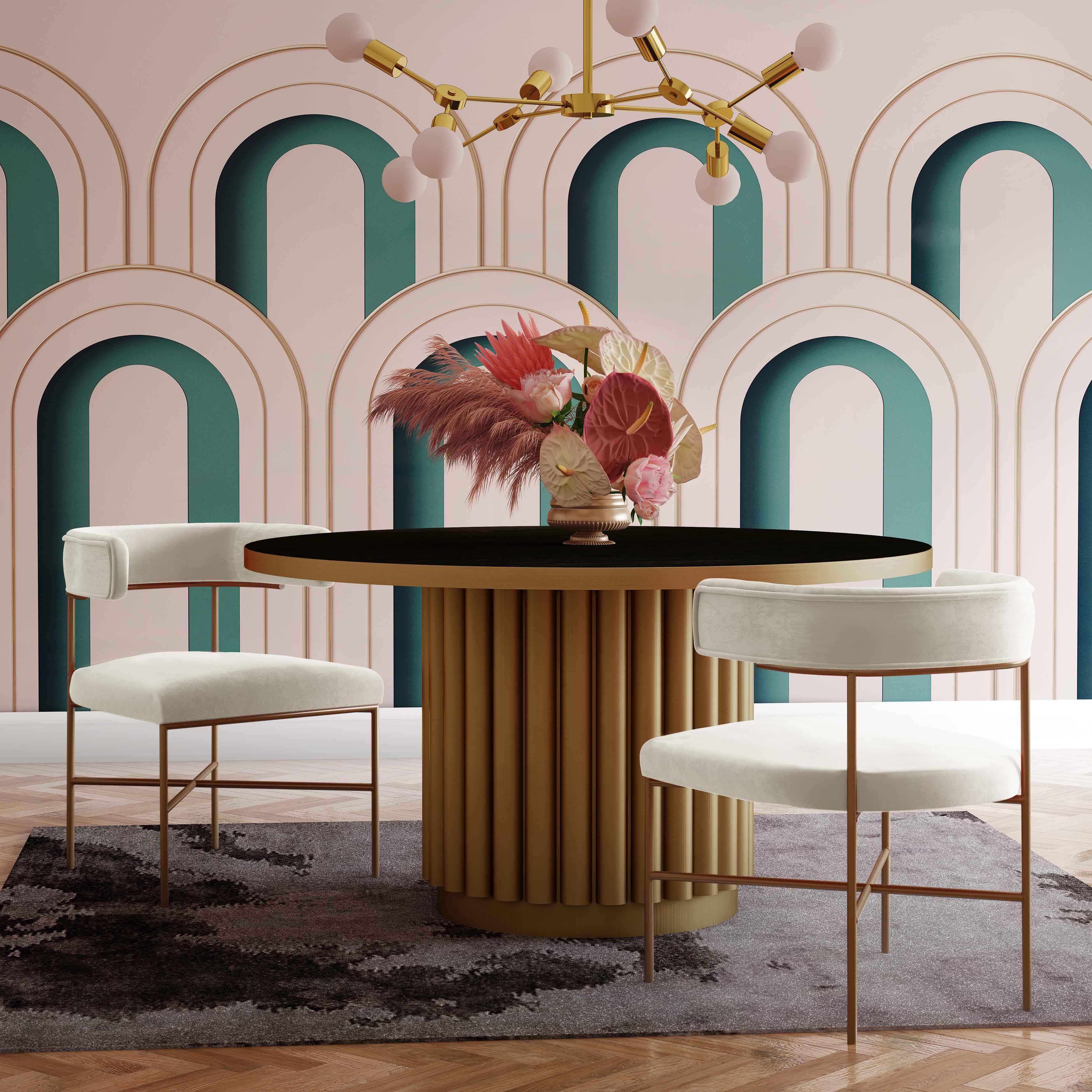 Kim Performance Velvet Chair in Cream - Frankwebs