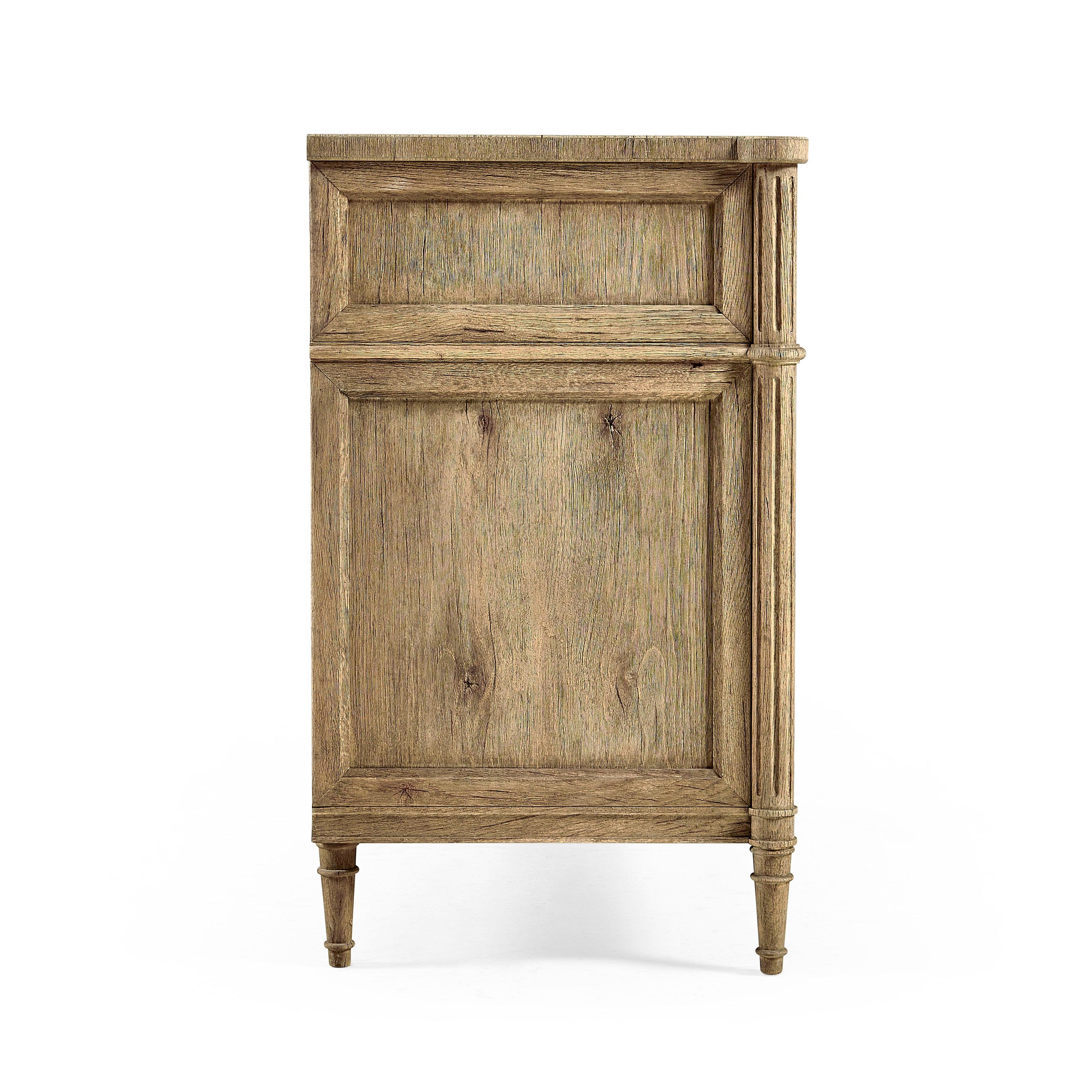 Timeless Kalpa Louis XVI Drawer Chest in Stripped Brown Chestnut 42