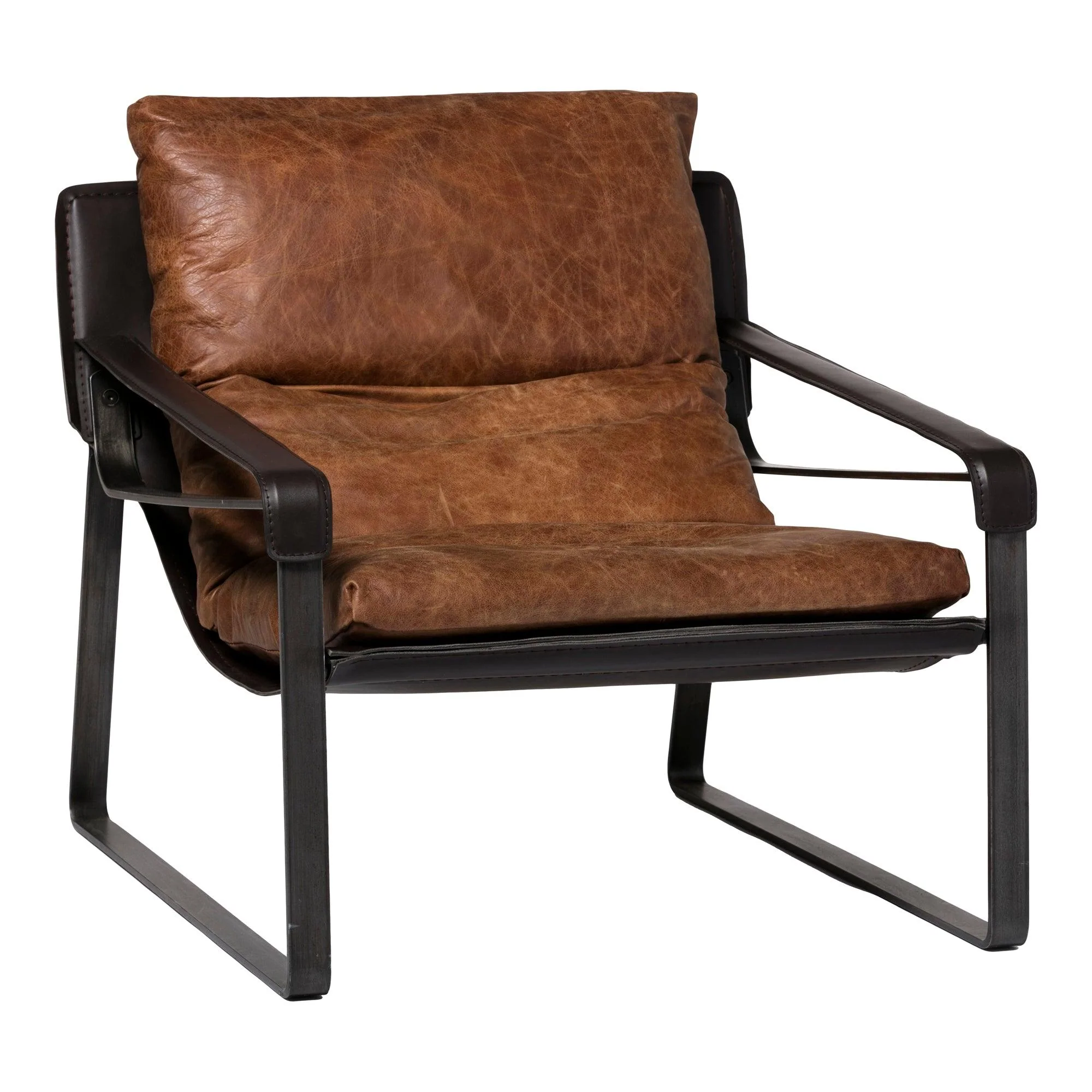 Connor Club Chair Open Road Brown Leather - Frankwebs