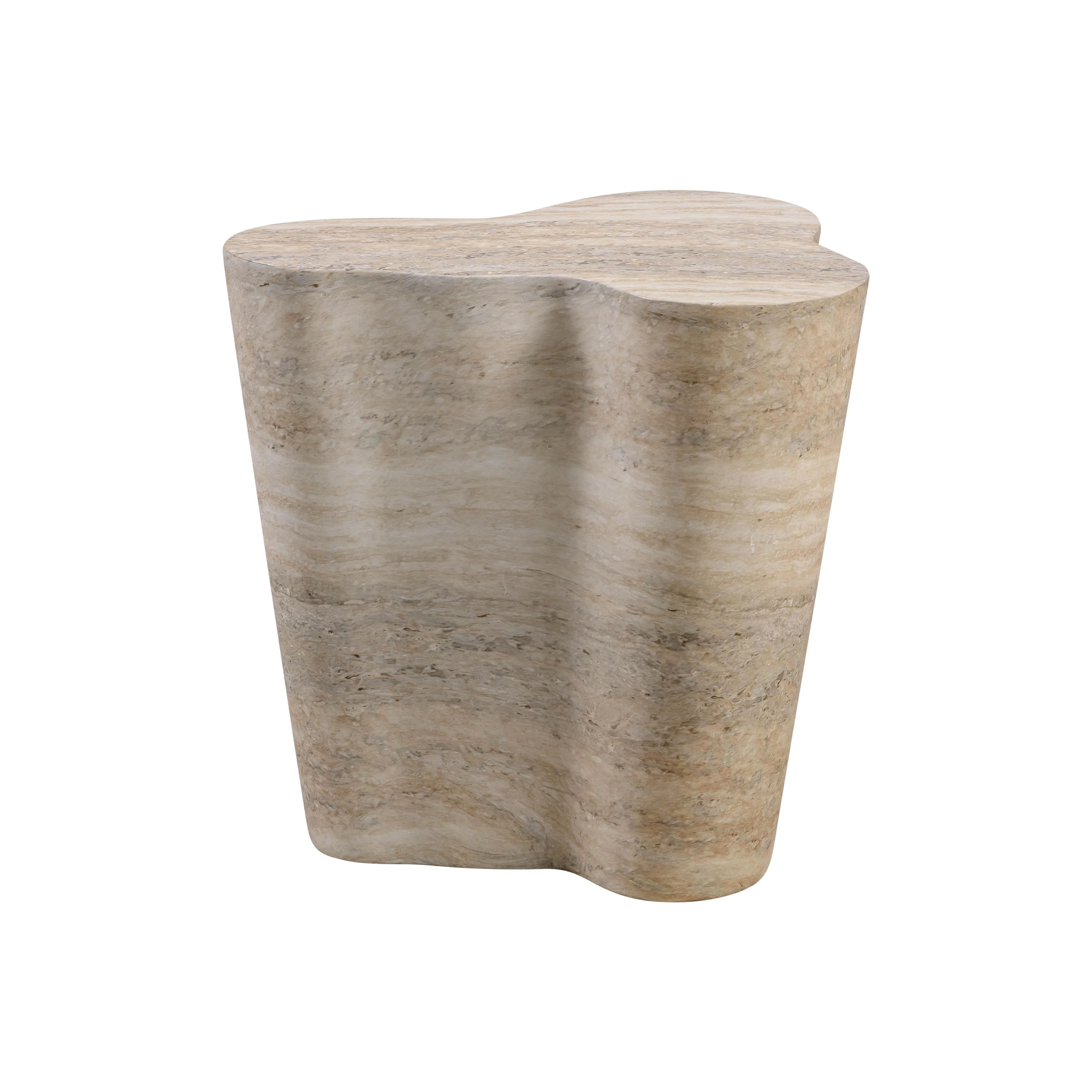 Slab Faux Travertine Short Side Table - Frankwebs