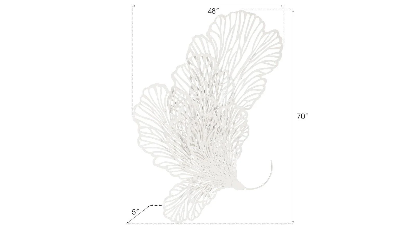 Butterfly Wall Art, White, LG - Frankwebs