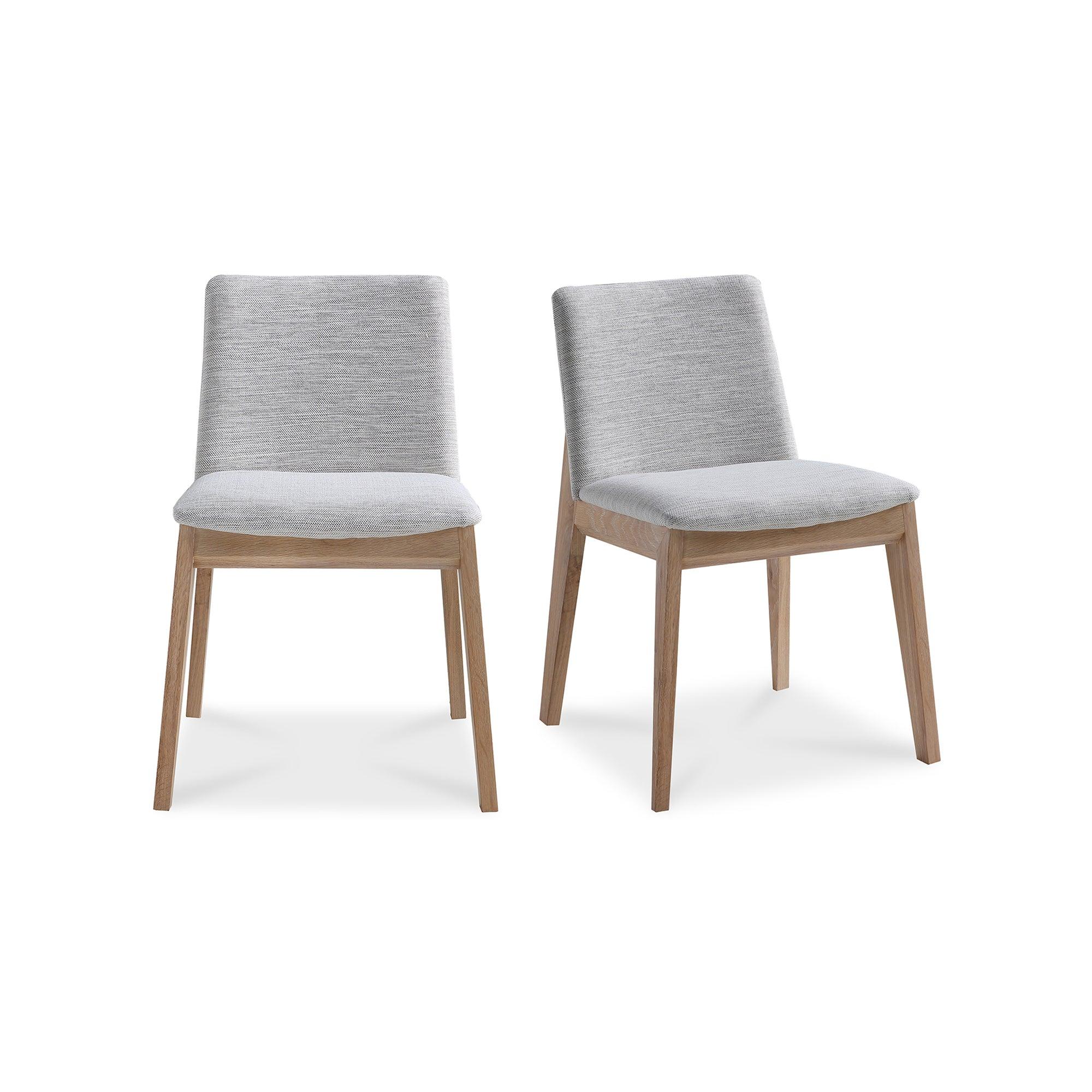 Deco Oak Dining Chair Light Grey - Set Of Two - Frankwebs