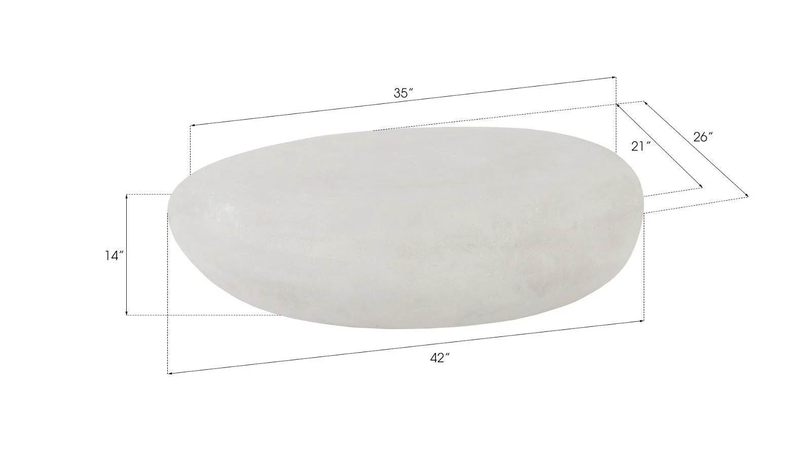 River Stone Coffee Table, Small, Roman Stone Finish - Frankwebs