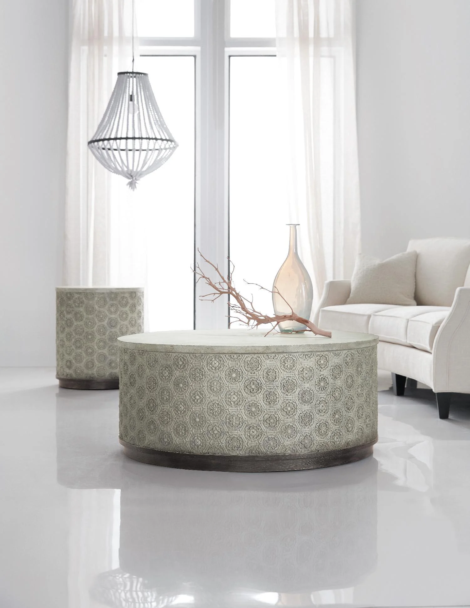 Melange Greystone Round Cocktail Table - Frankwebs