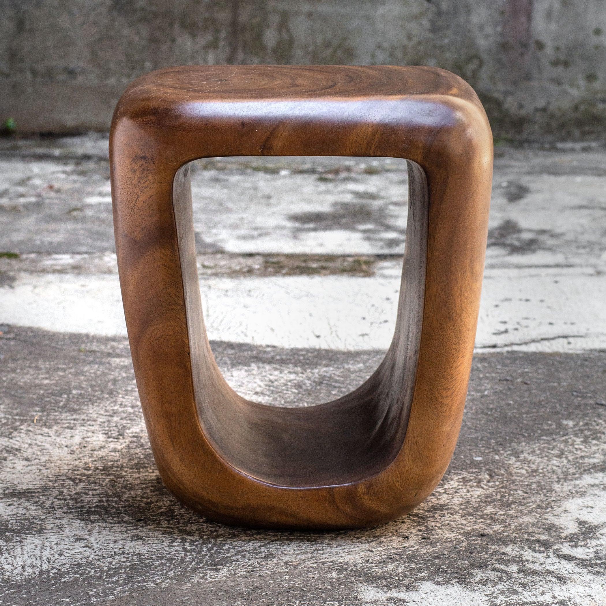LOOPHOLE WOODEN ACCENT STOOL - Frankwebs
