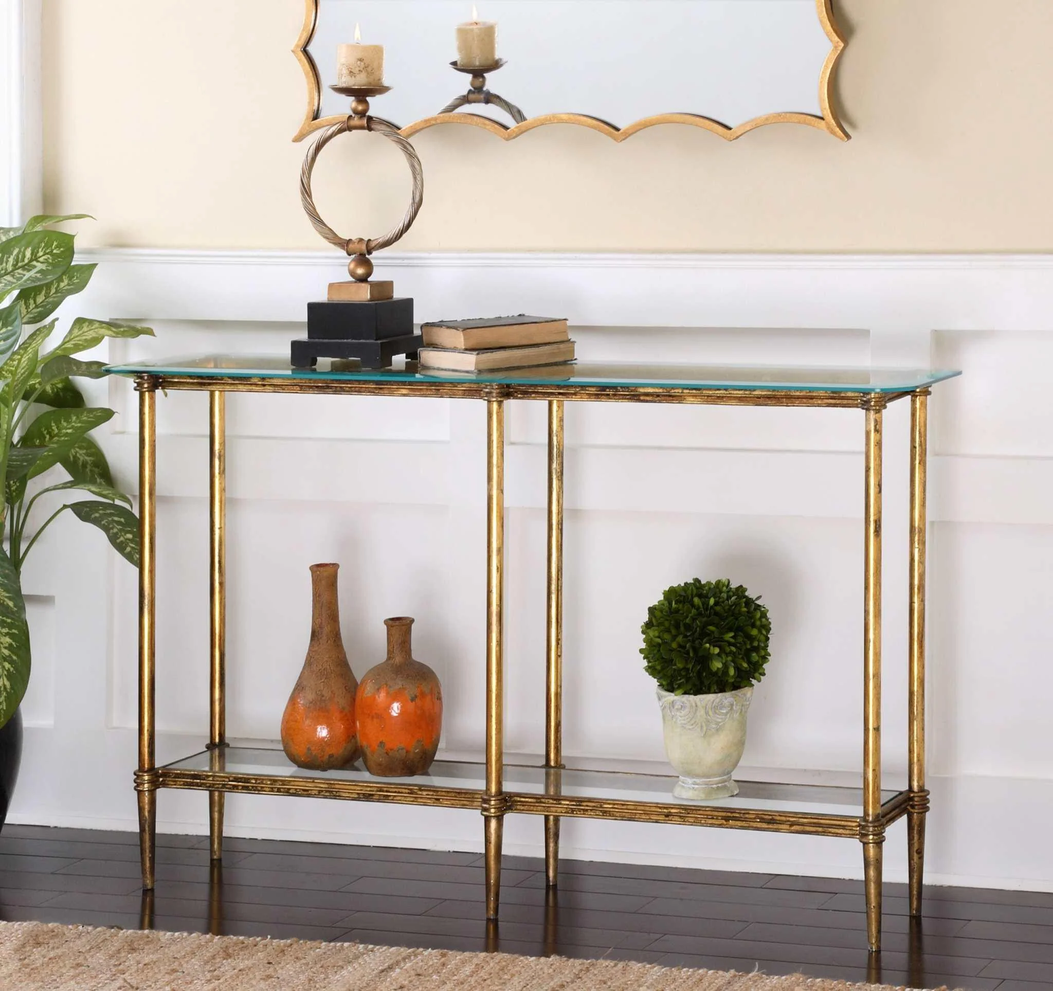 ELENIO GLASS CONSOLE TABLE - Frankwebs