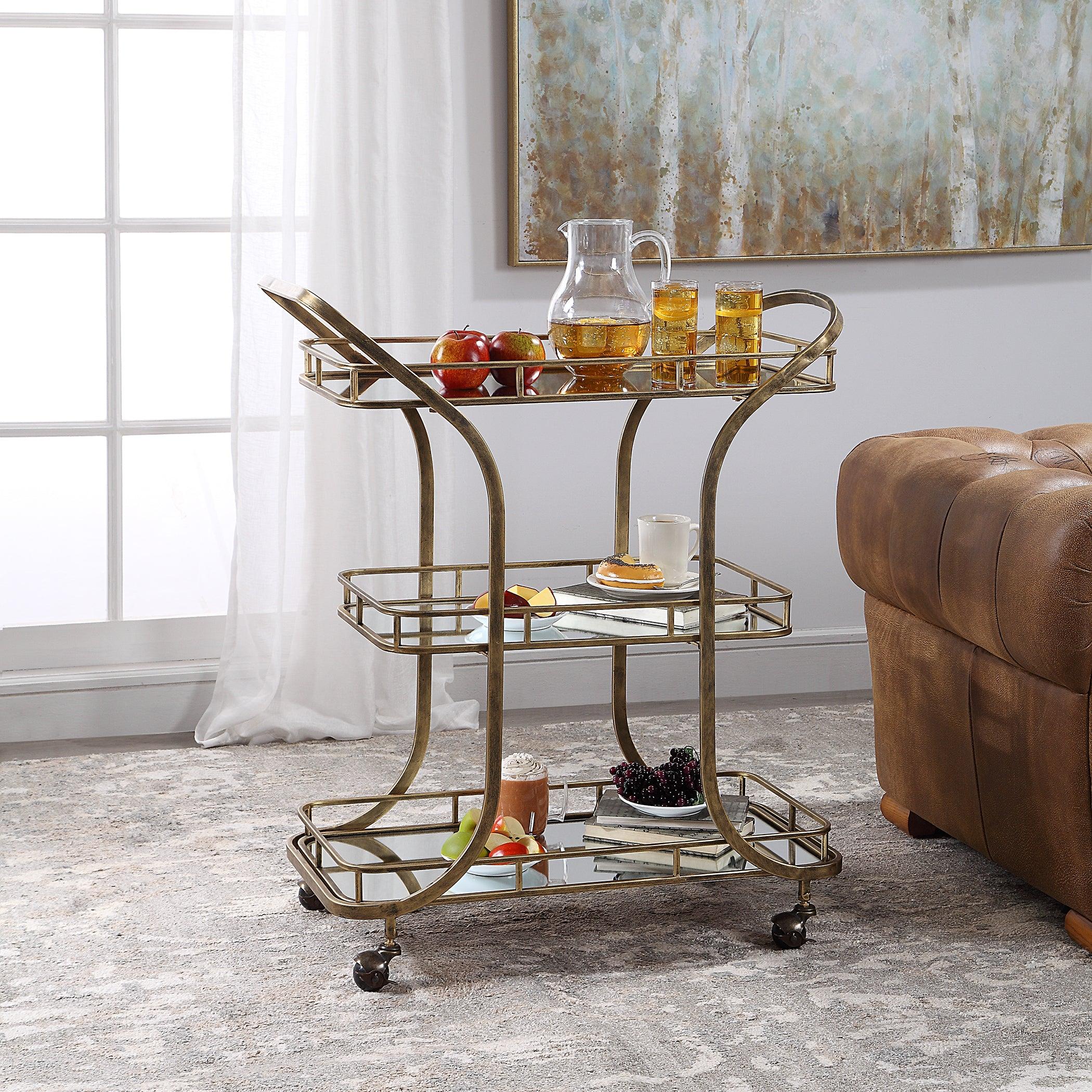 Stassi Gold Serving Cart - Frankwebs