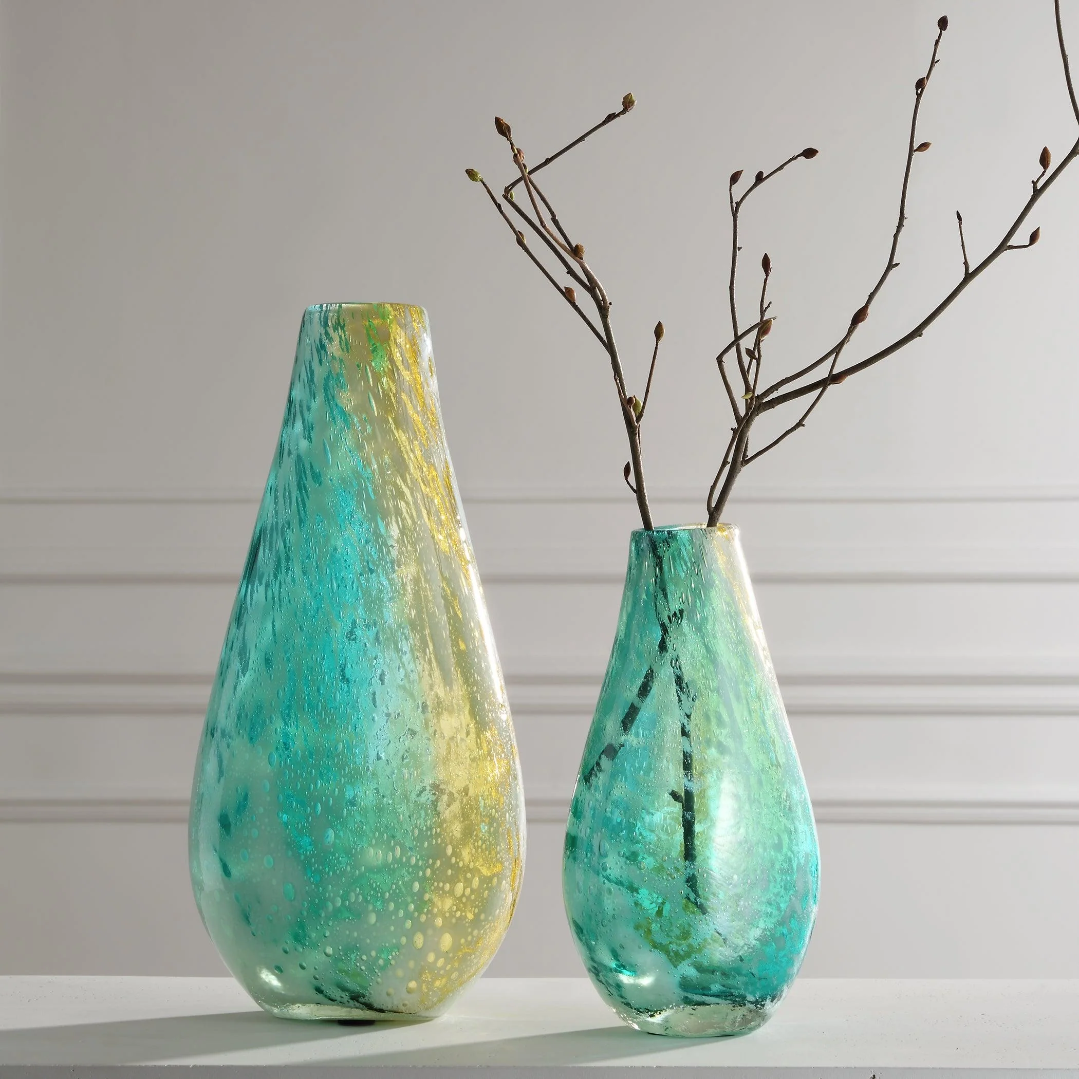 High Tide Glass Vases, S/2 - Frankwebs