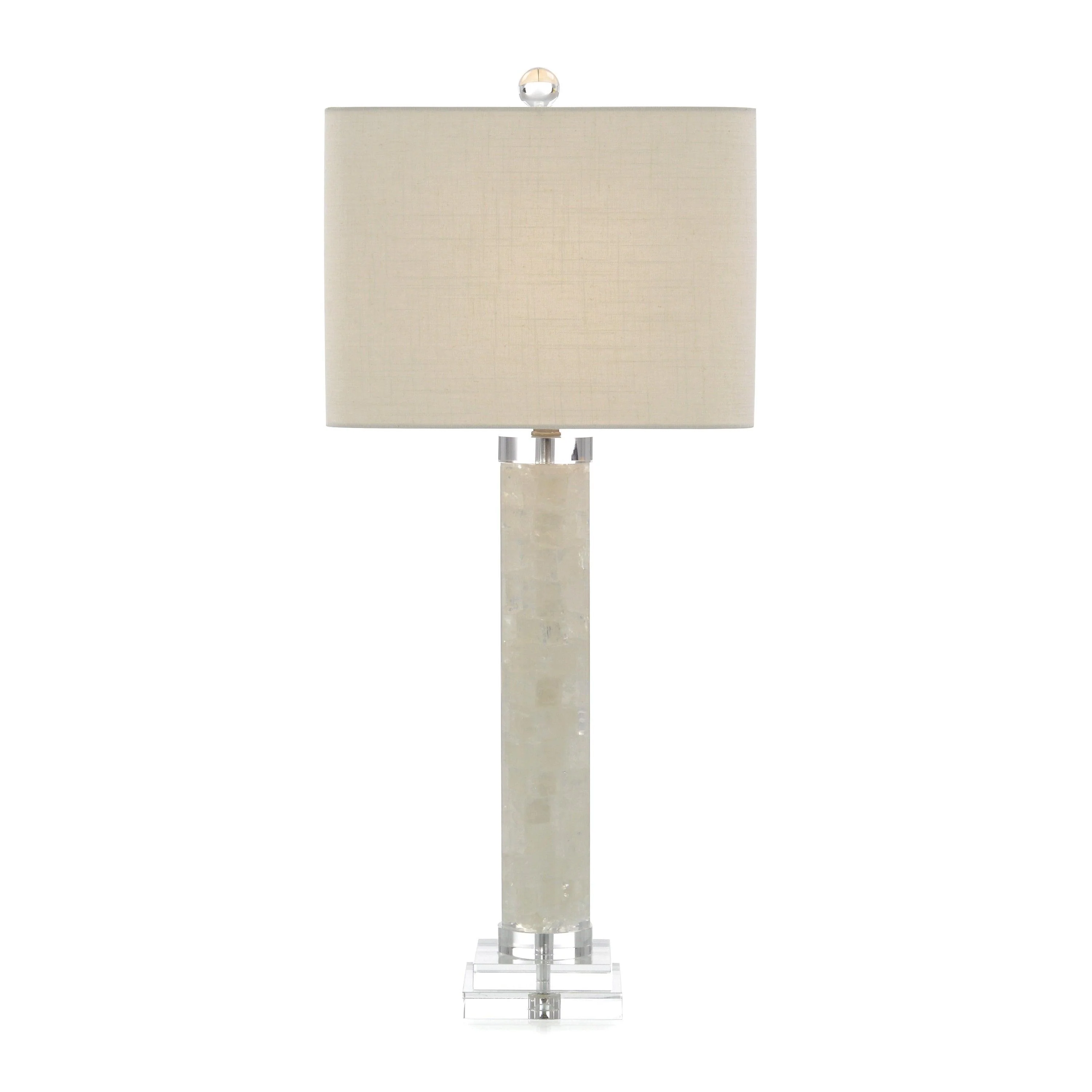 White Calcite and Quartz Table Lamp - Frankwebs