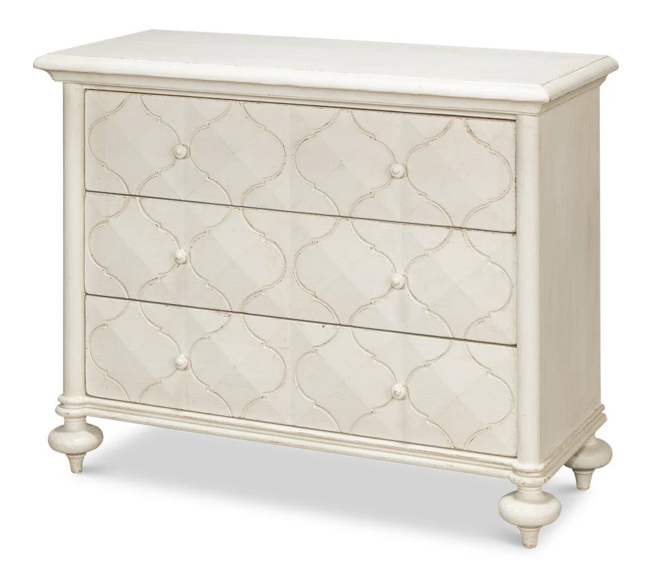 Sommeil 3 Drawer Commode - Antique White - Frankwebs