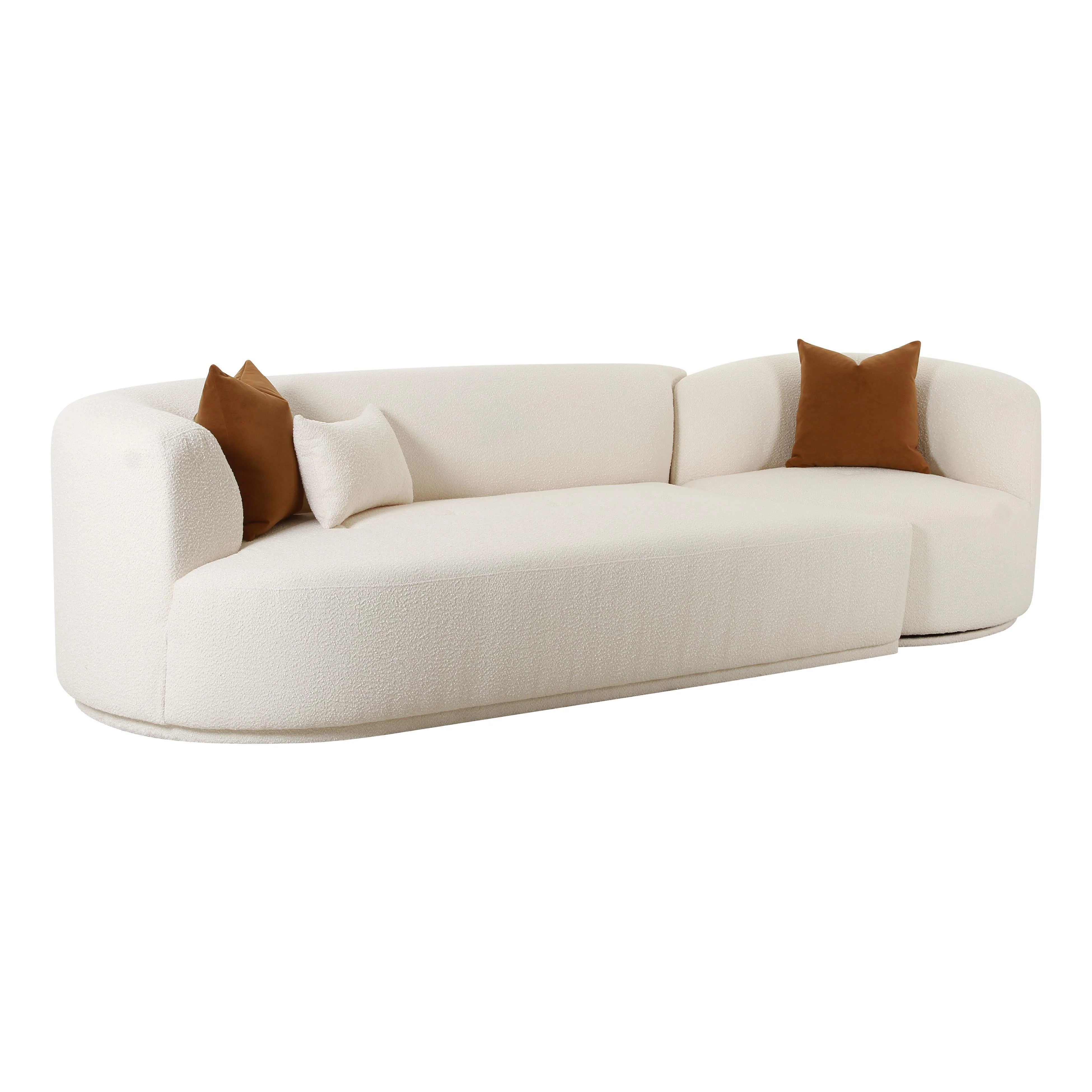 Fickle Cream Boucle 2-Piece Modular LAF Sofa - Frankwebs