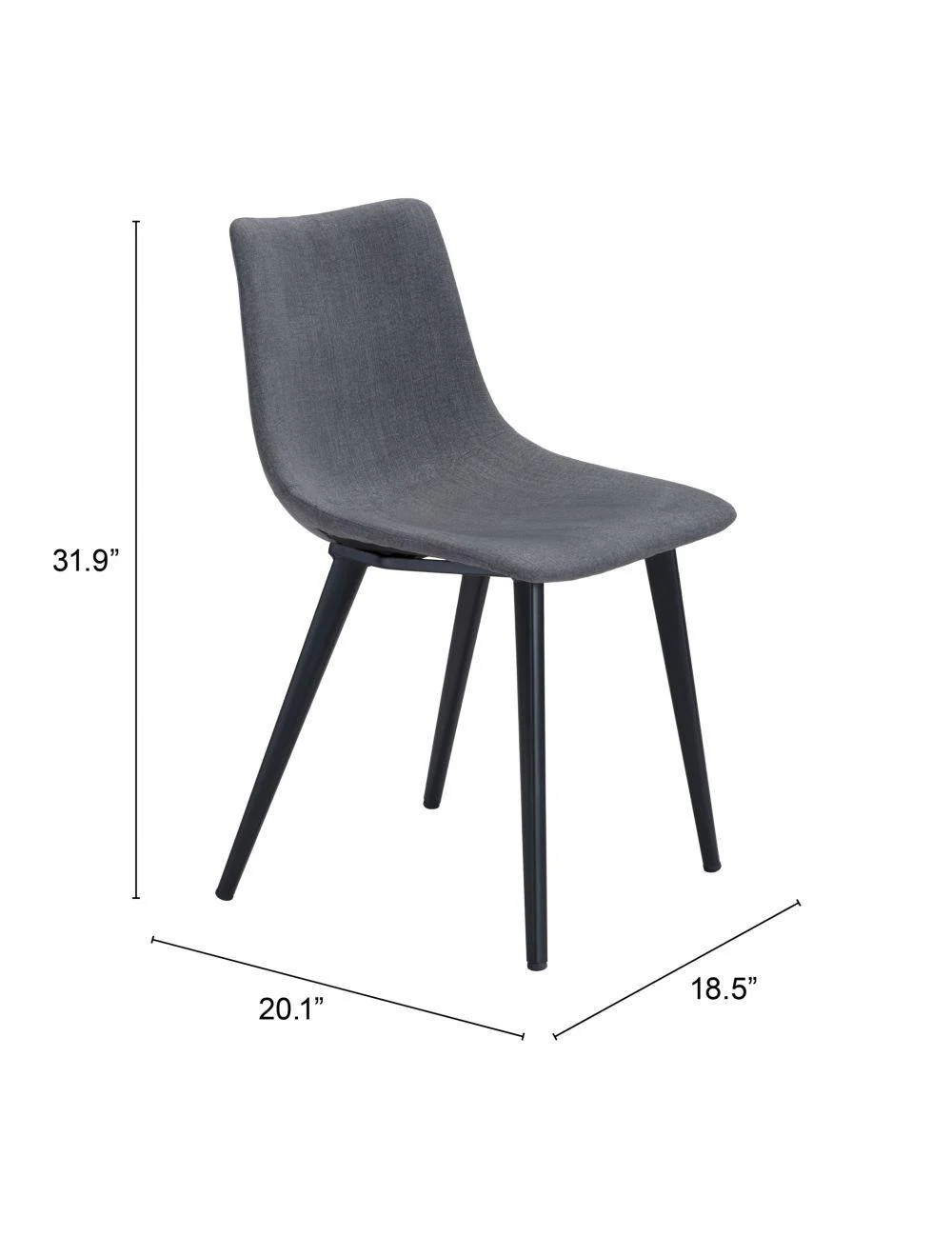 Daniel Dining Chair (Set of 2) Gray - Frankwebs